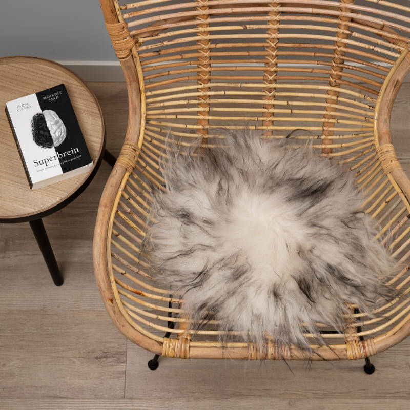Chairpad IJslandse schapenvacht - Wit-zwart