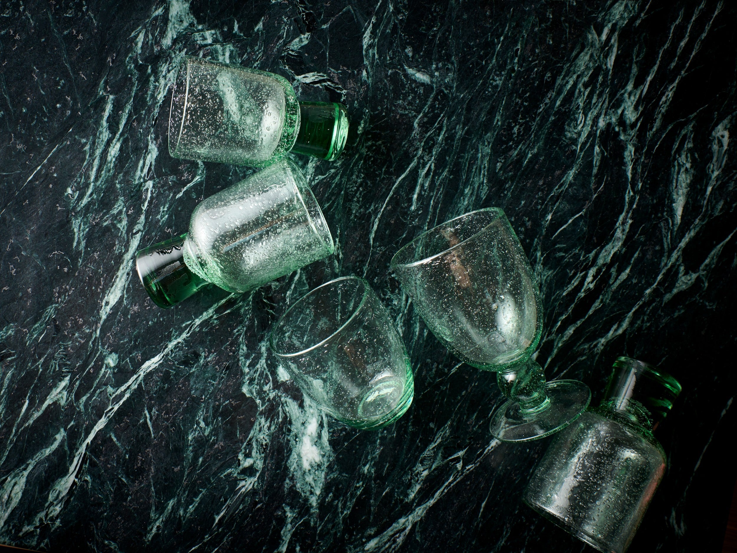 Verres à vin vert clair - lot de 6