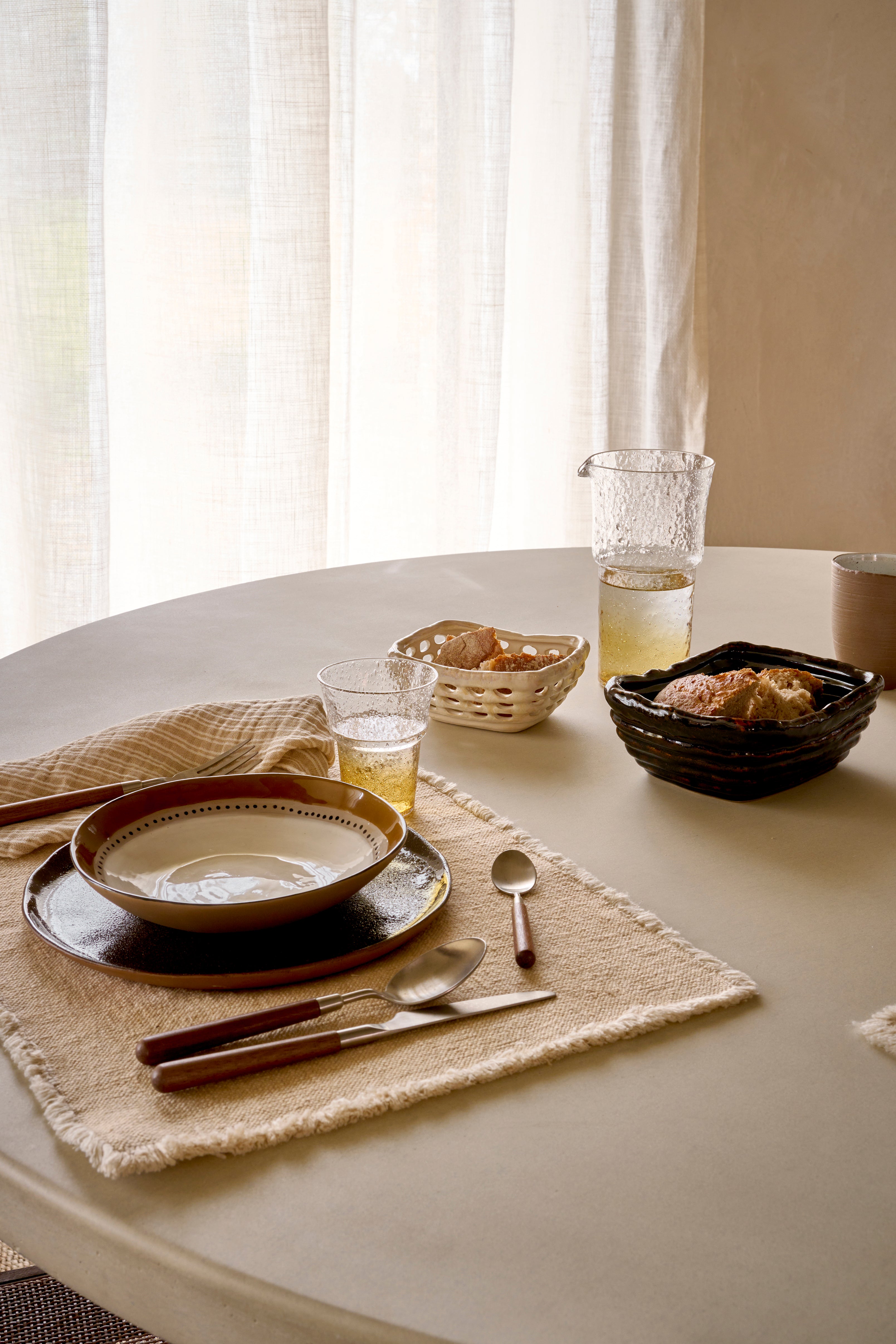 Lot de 6 sets de table - ivoire/beige