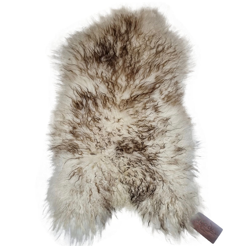 IJslandse schapenvacht - Wit-Bruin curly - XL