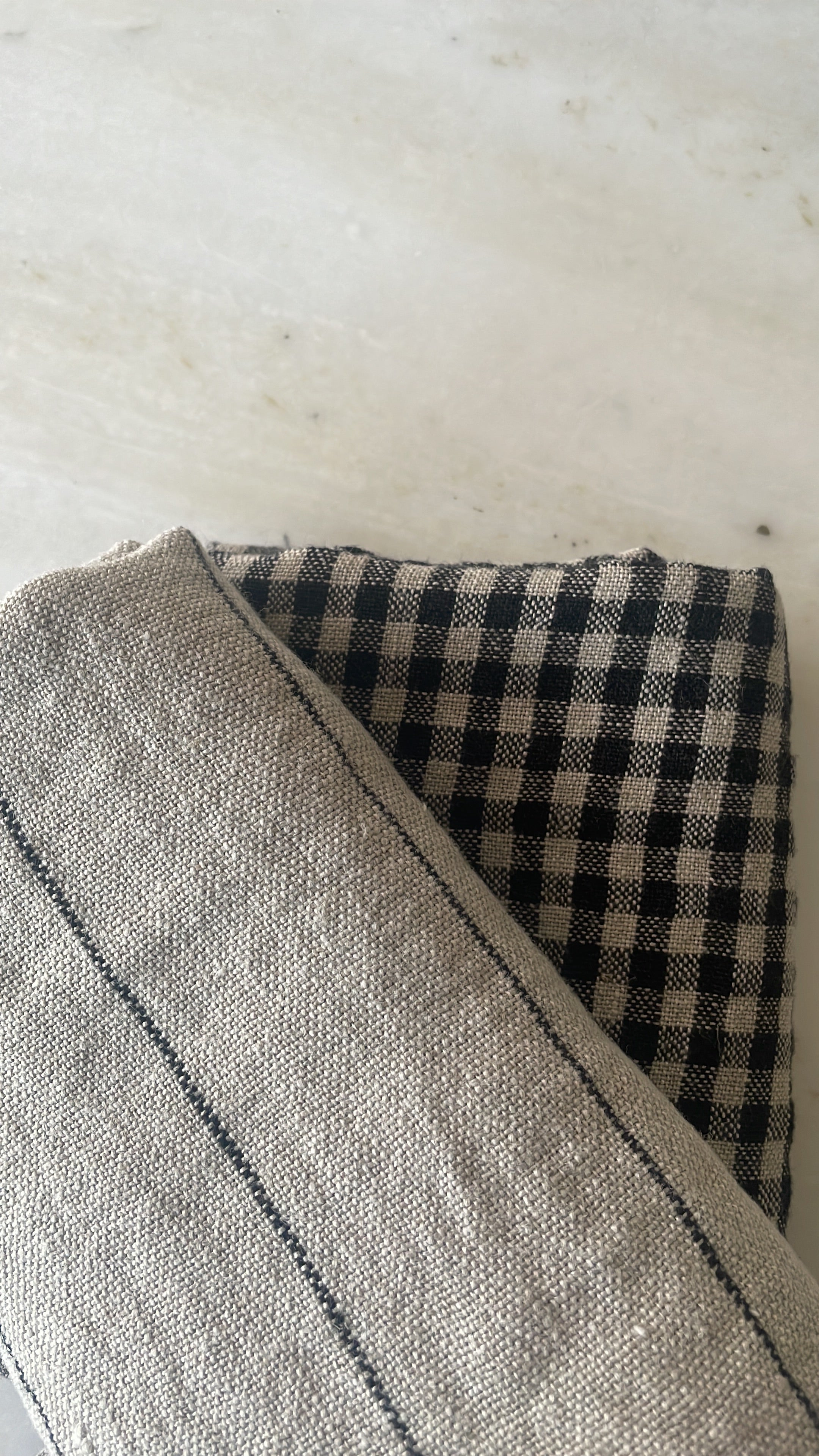 Keukenhanddoek beige gestreept