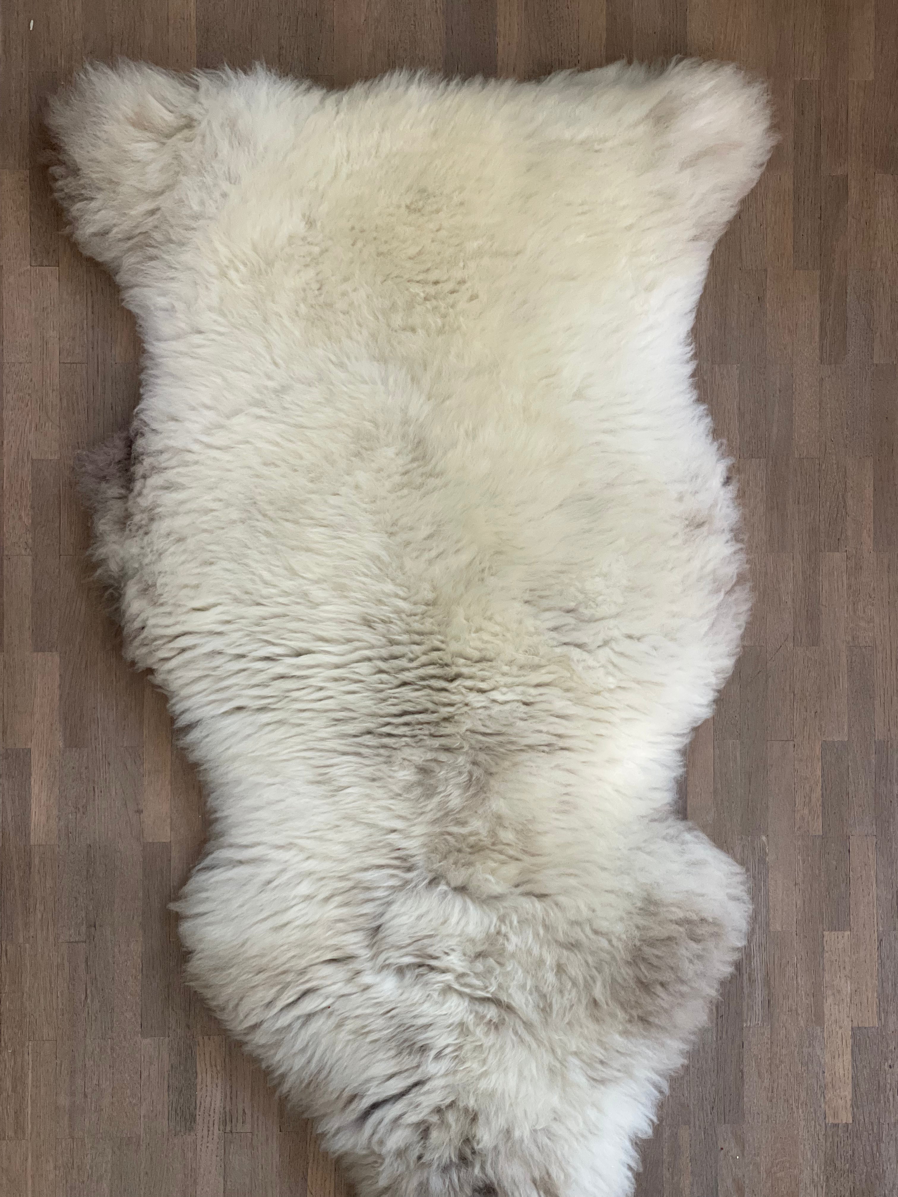 Gemêleerde beige Texelse schapenvacht L 1