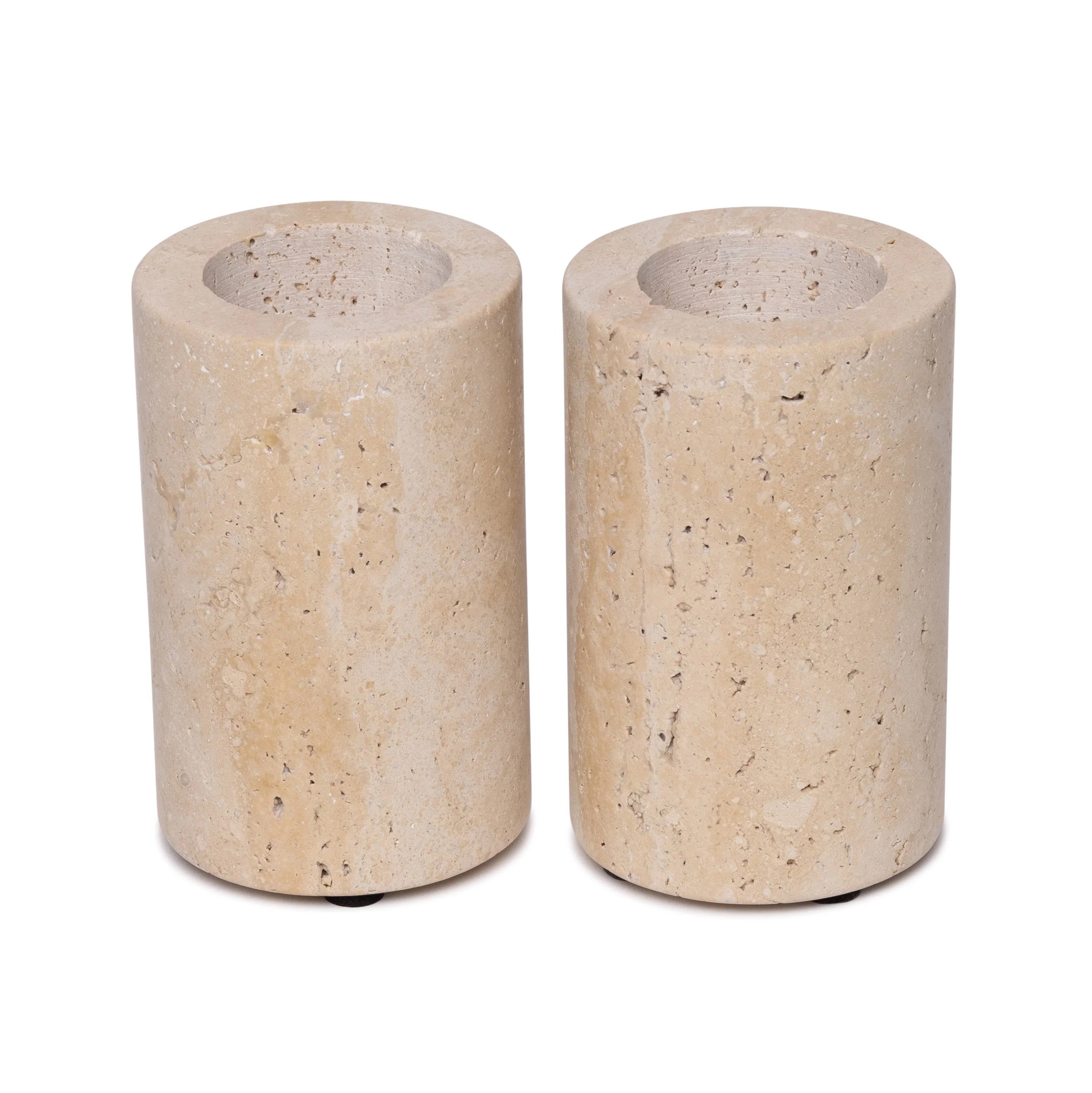 Candlestick waxinelights travertine L