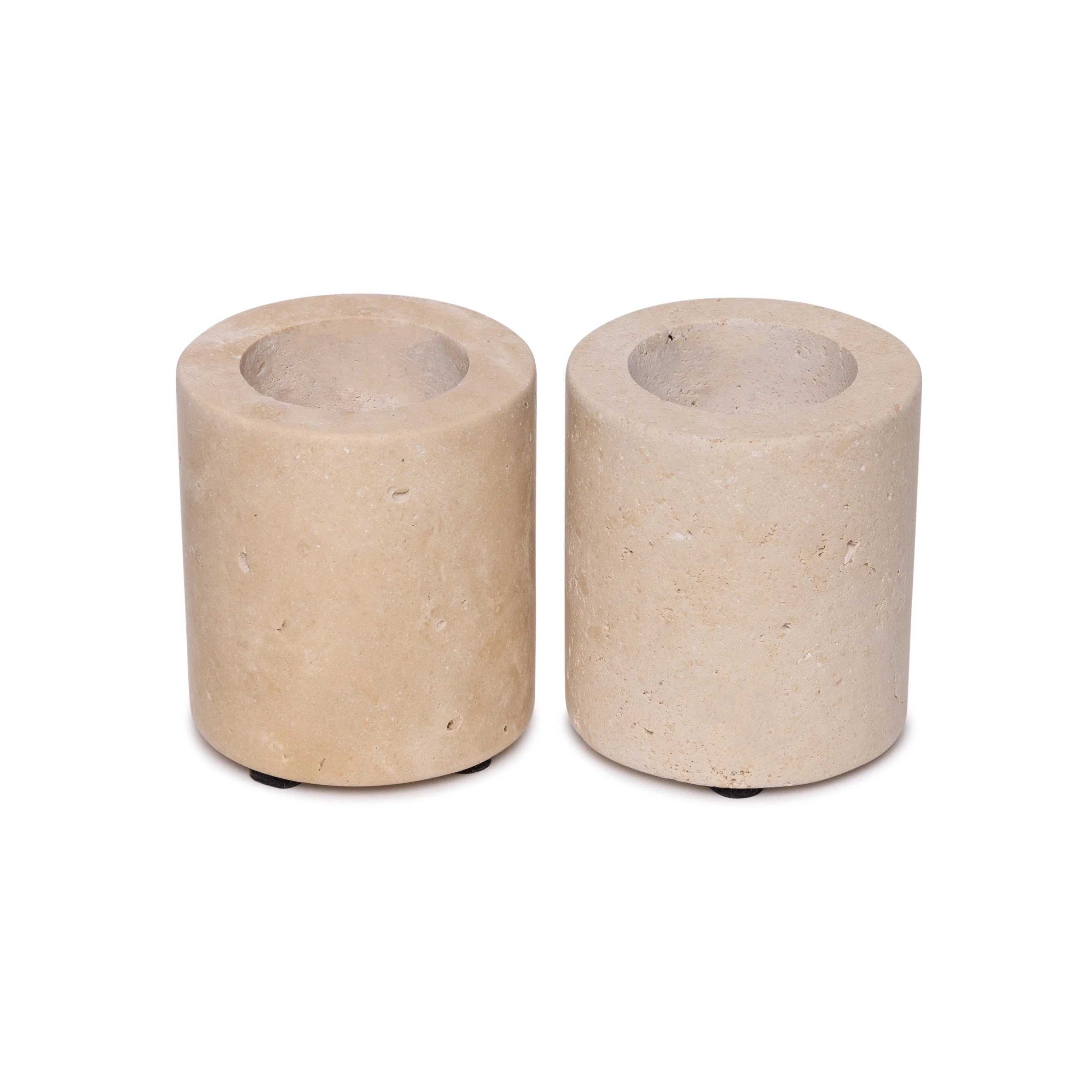 Candlestick waxinelights travertine M