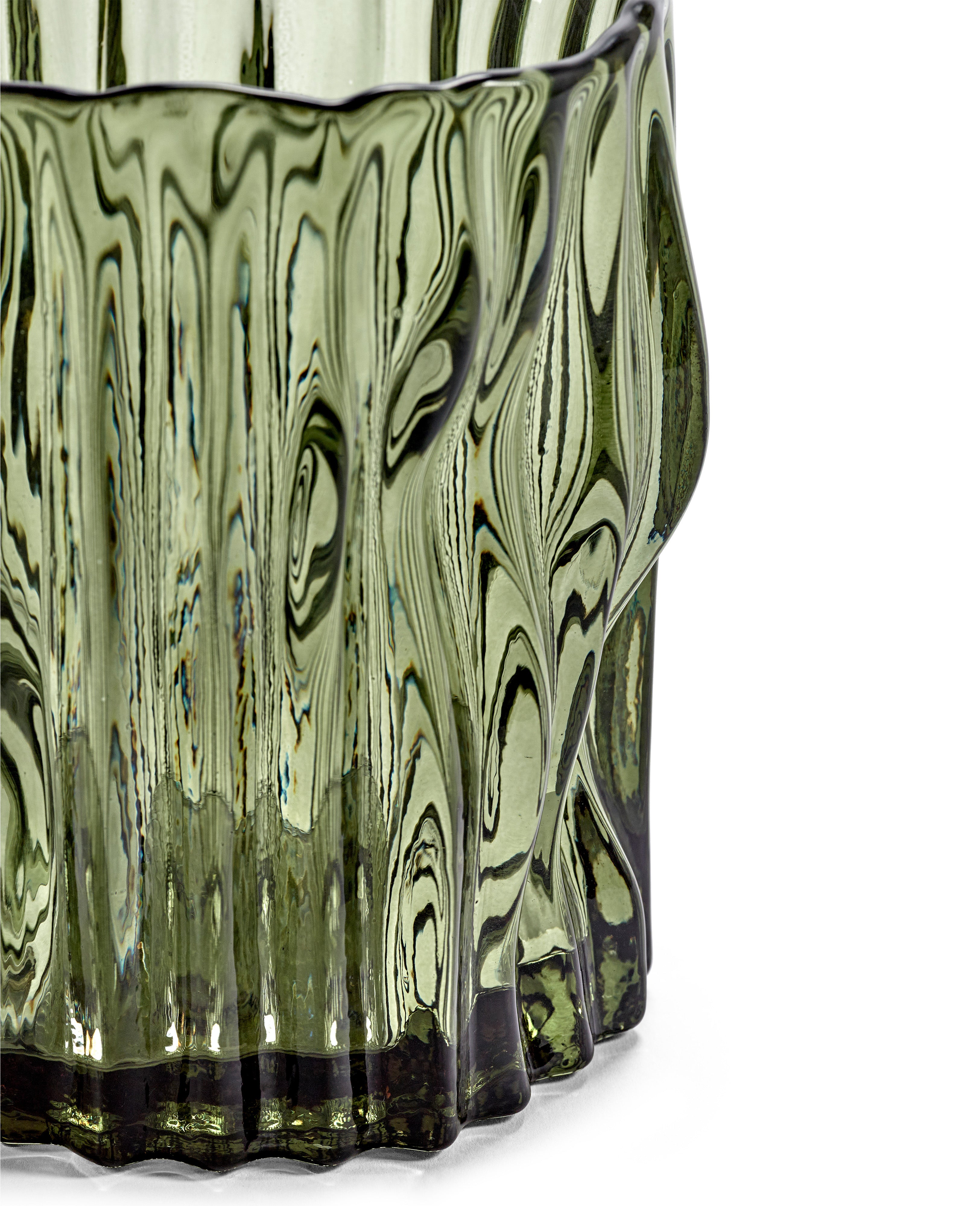 Vase cylindrique organique - vert