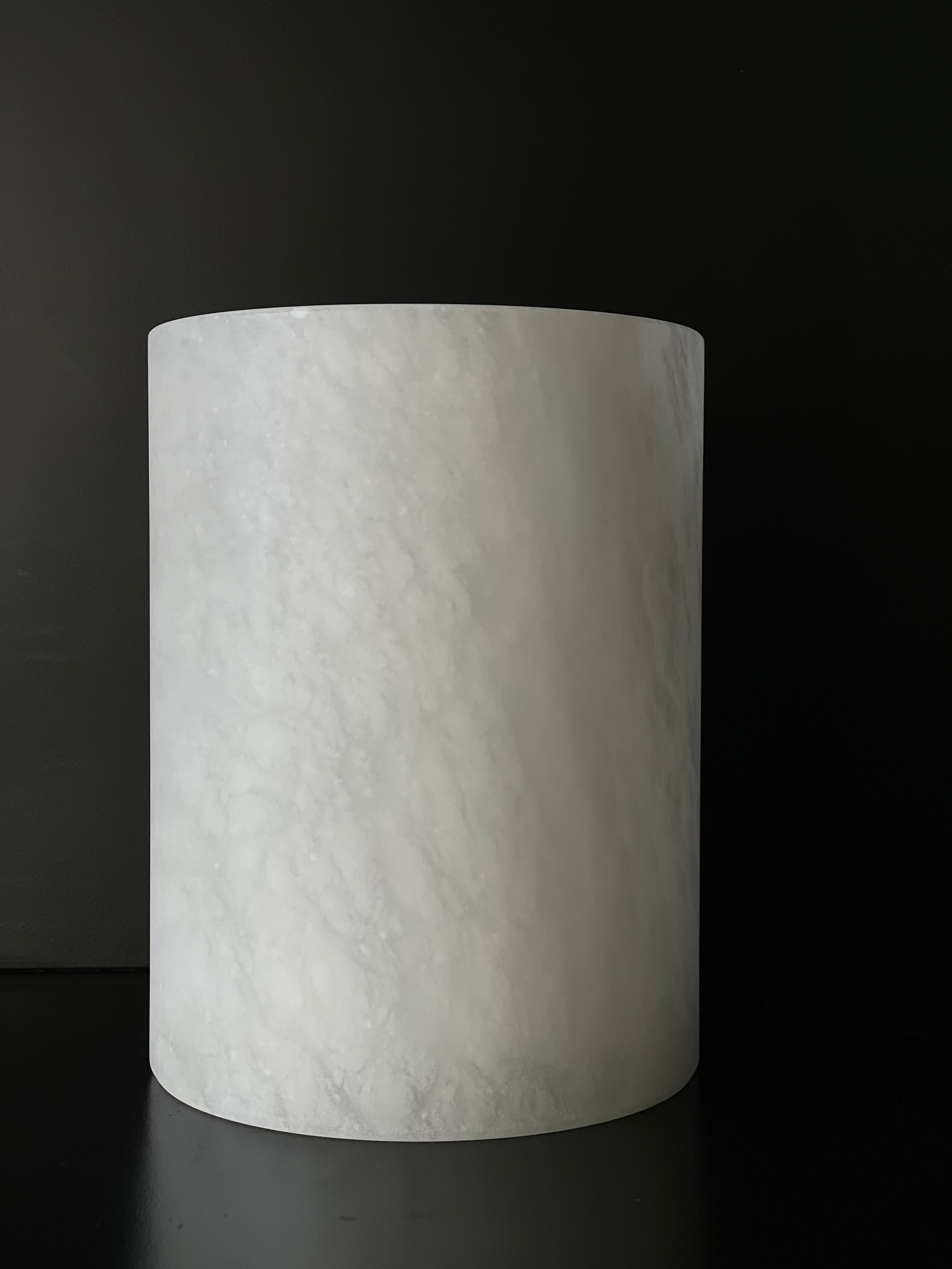 Candle holder - Vase alabaster white L