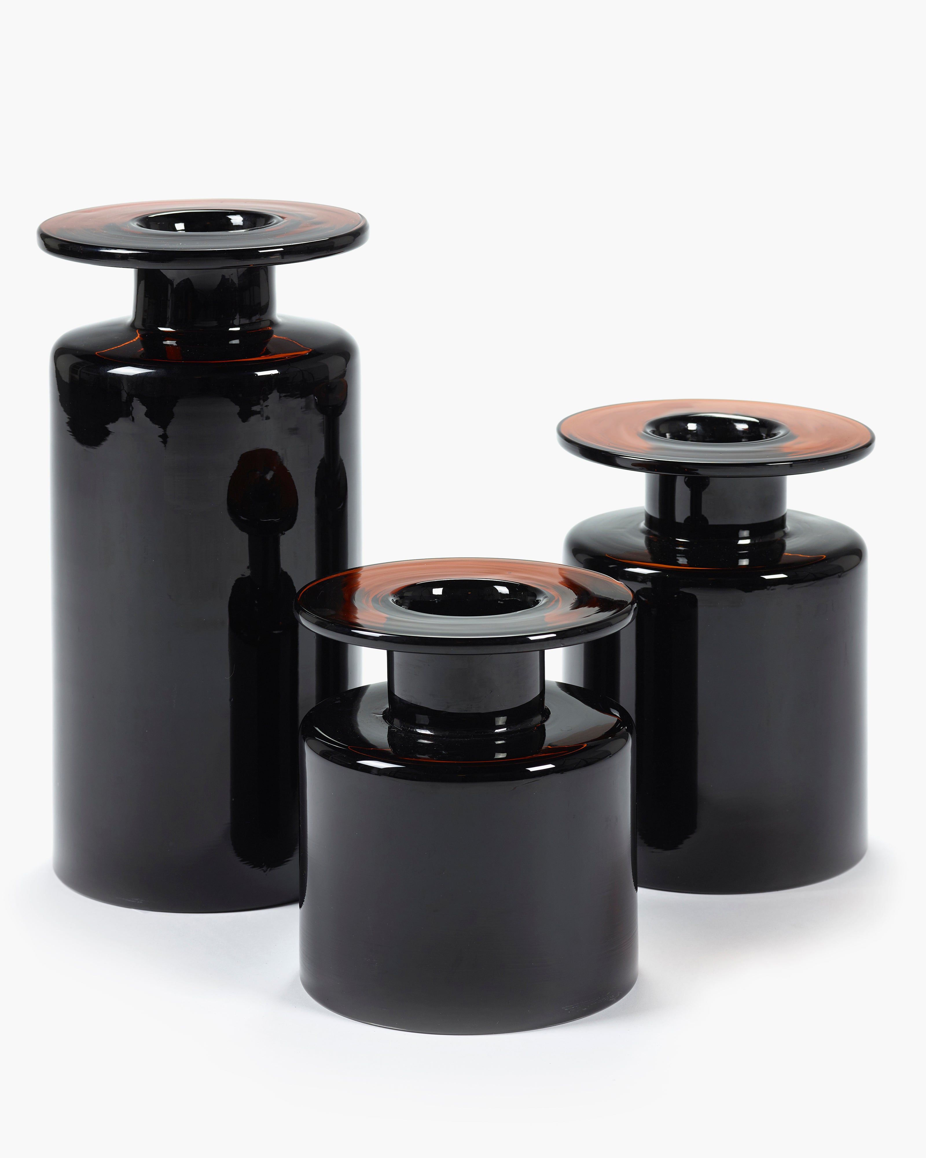 Vase Wind & Fire Brun/noir Small