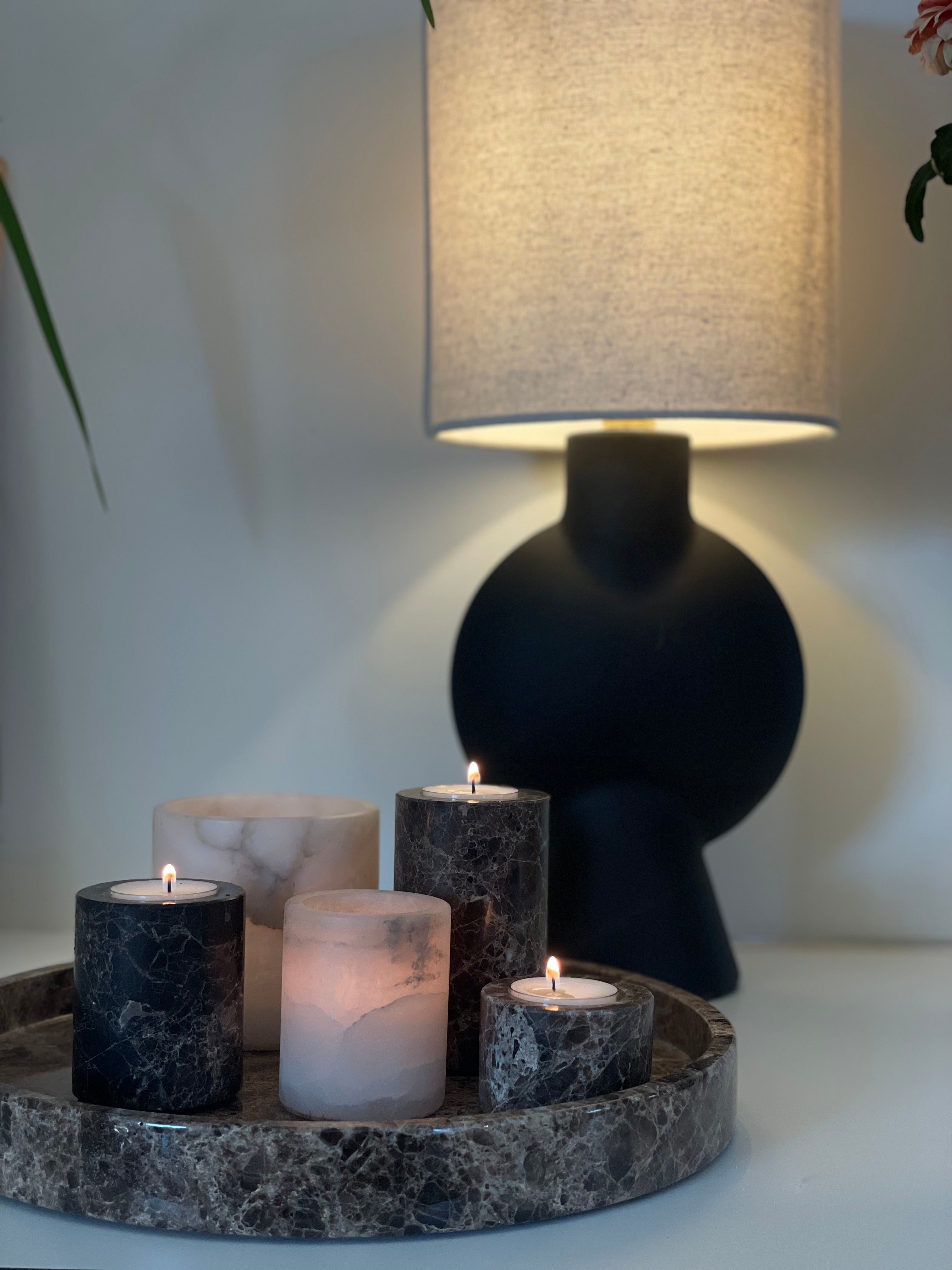 Candlestick waxinelights Dark Emperador L