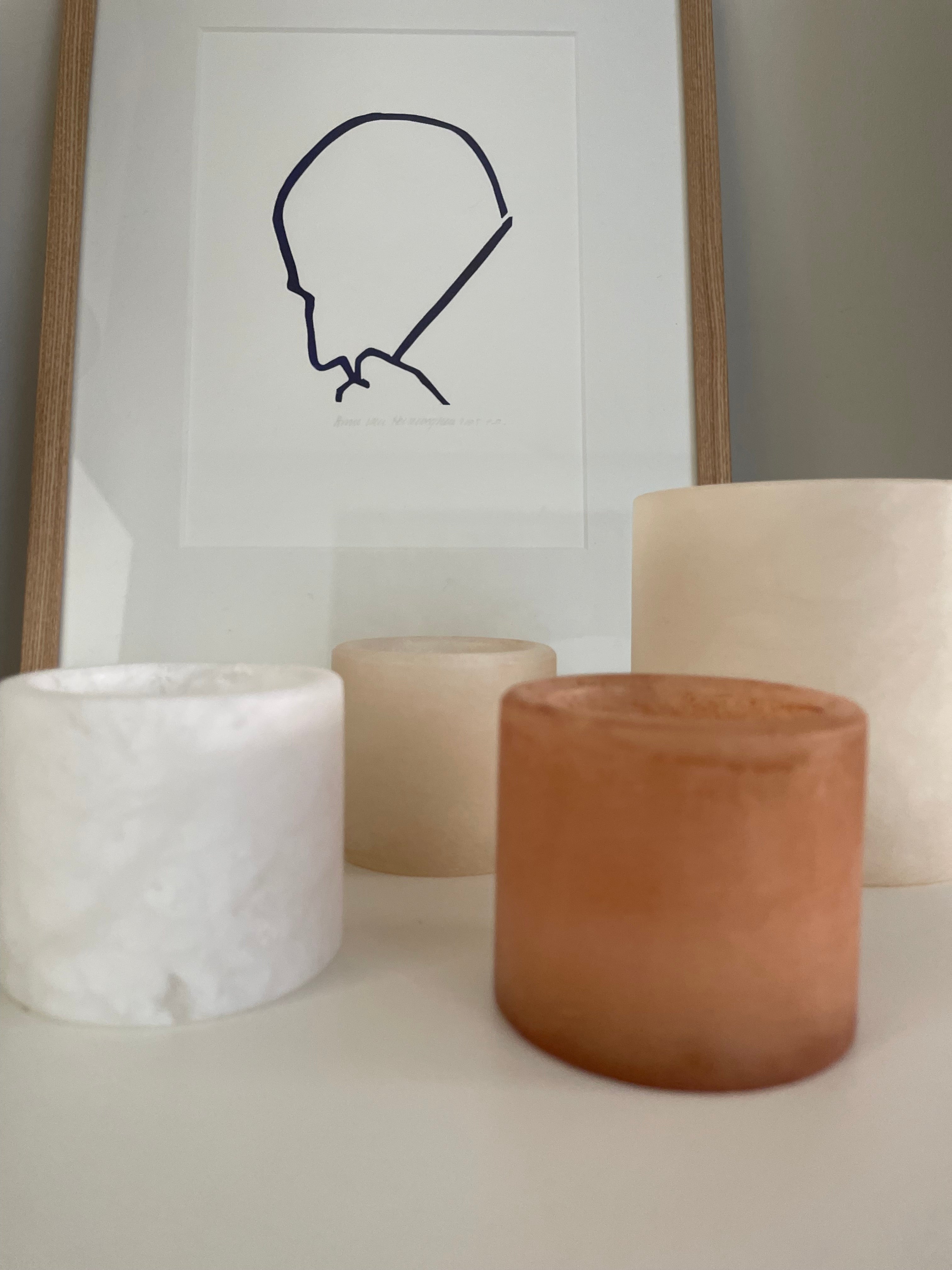 Kaarshouder albaster terracotta XS