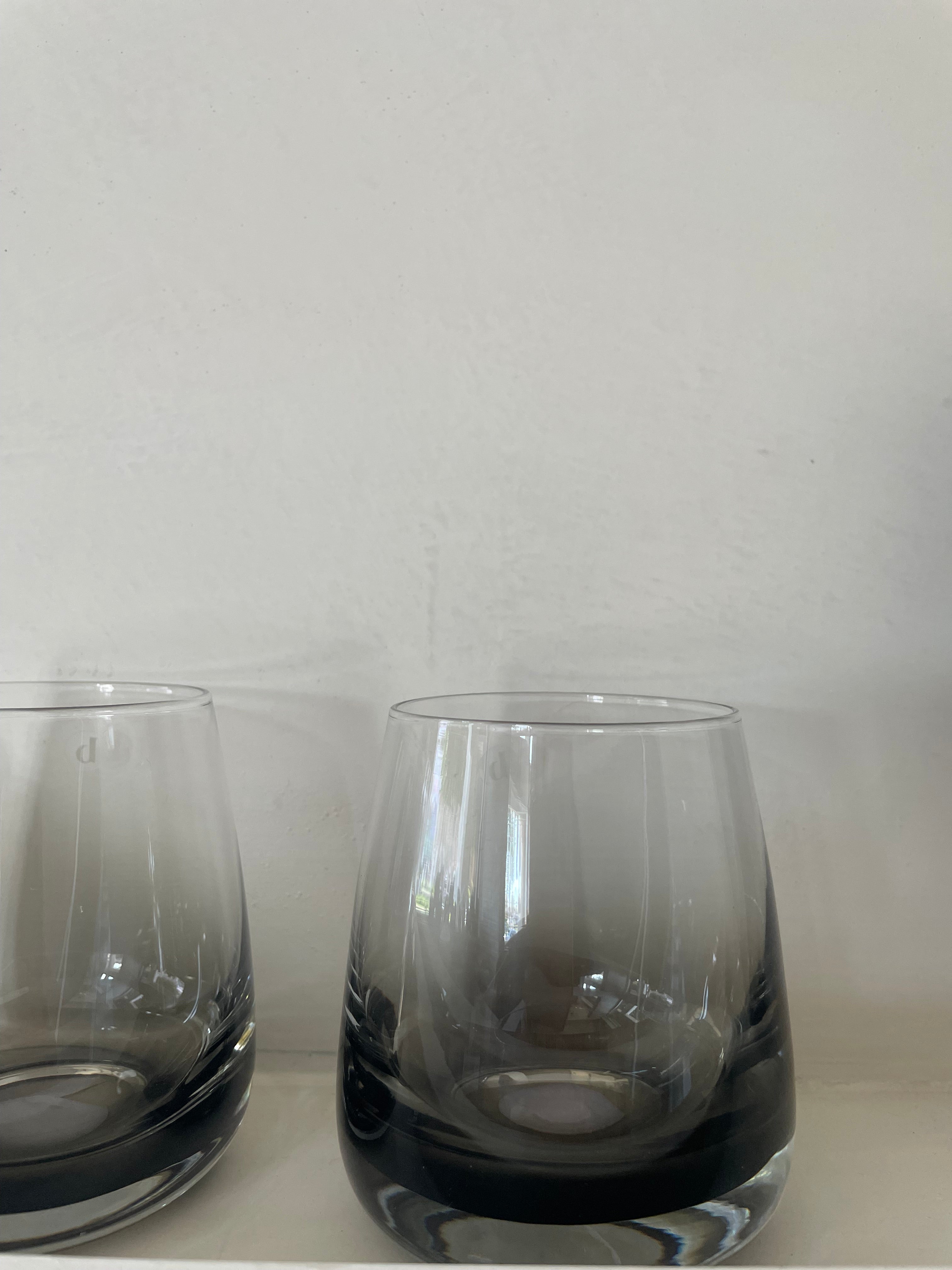 Glasses black - set of 4