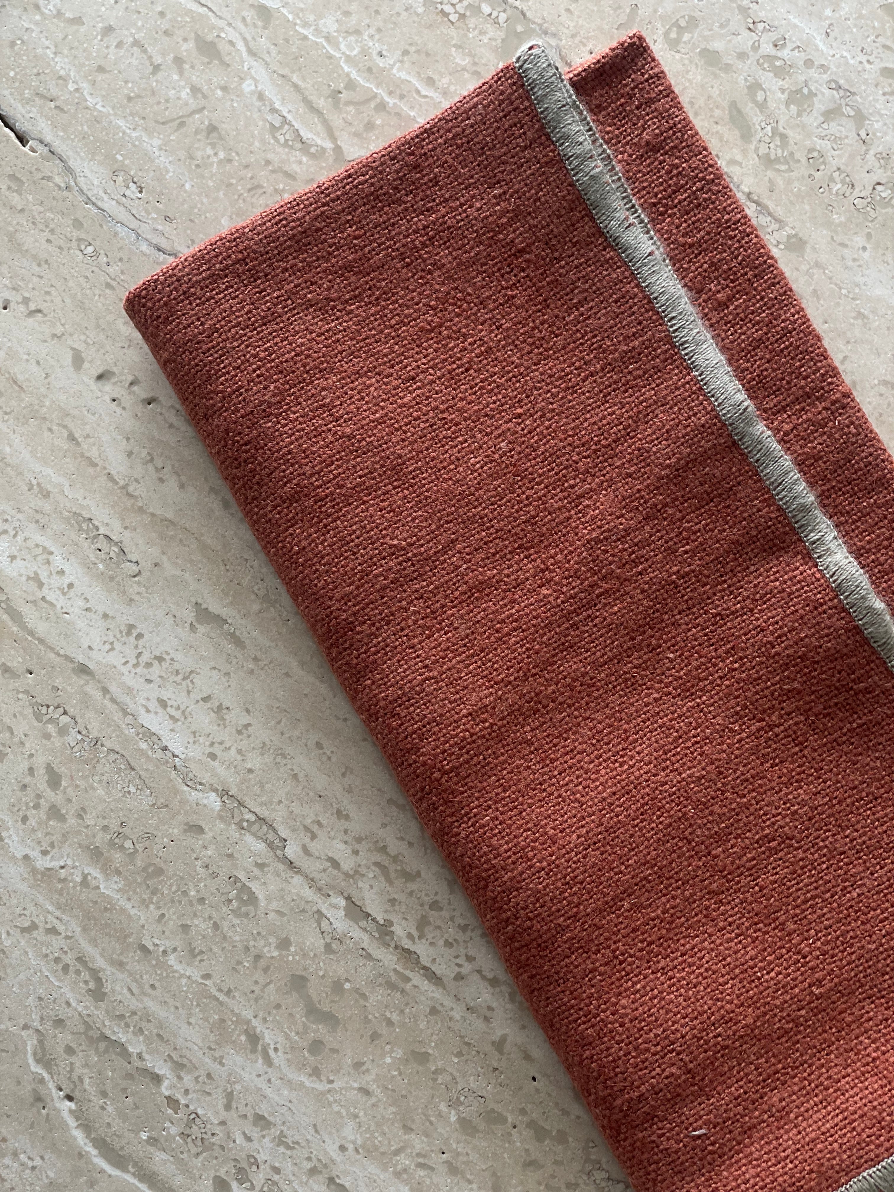 Linnen serviette - set van 4 - Terracotta