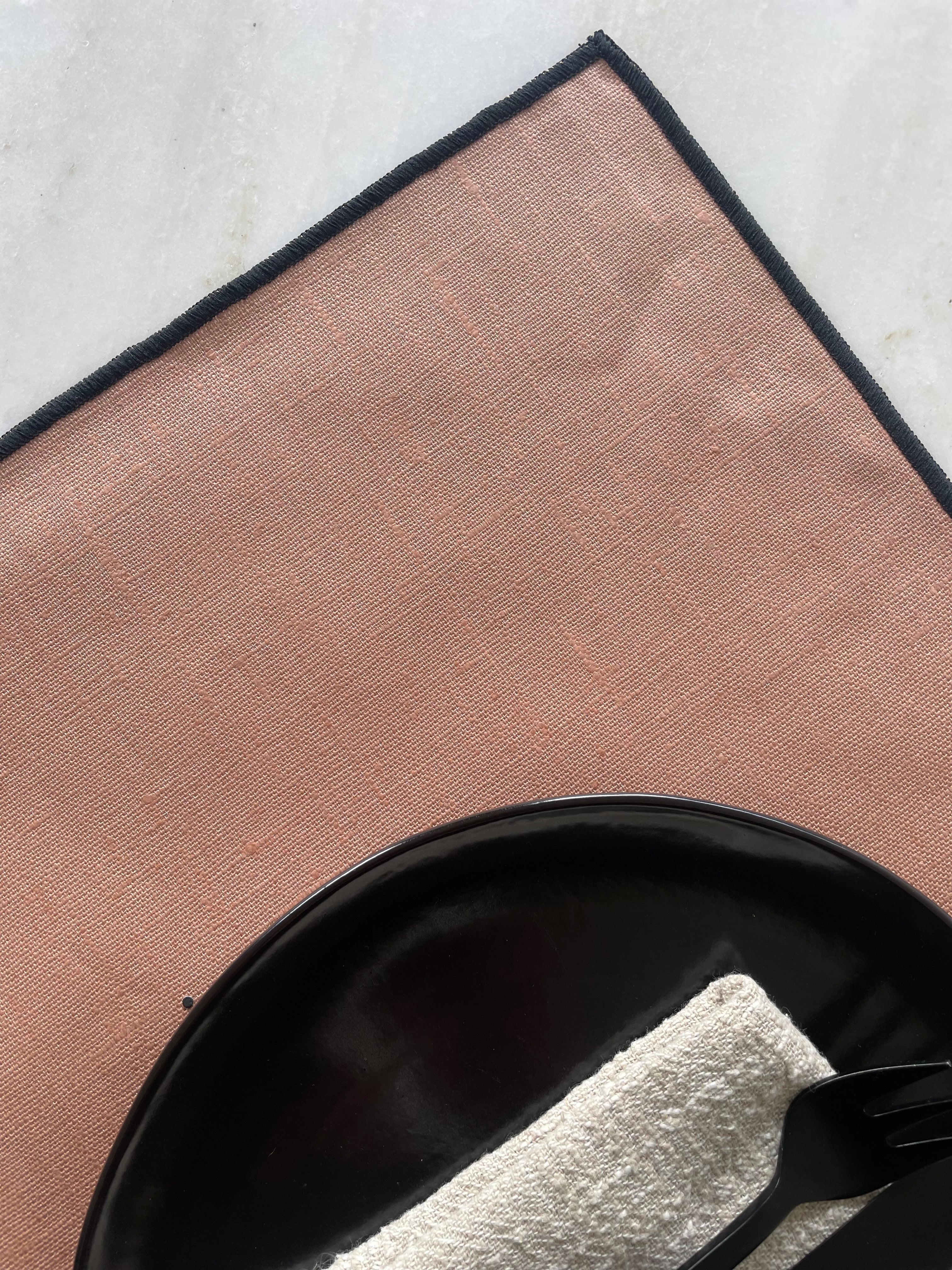 Placemats linnen met coating - Oudroze - set van 4