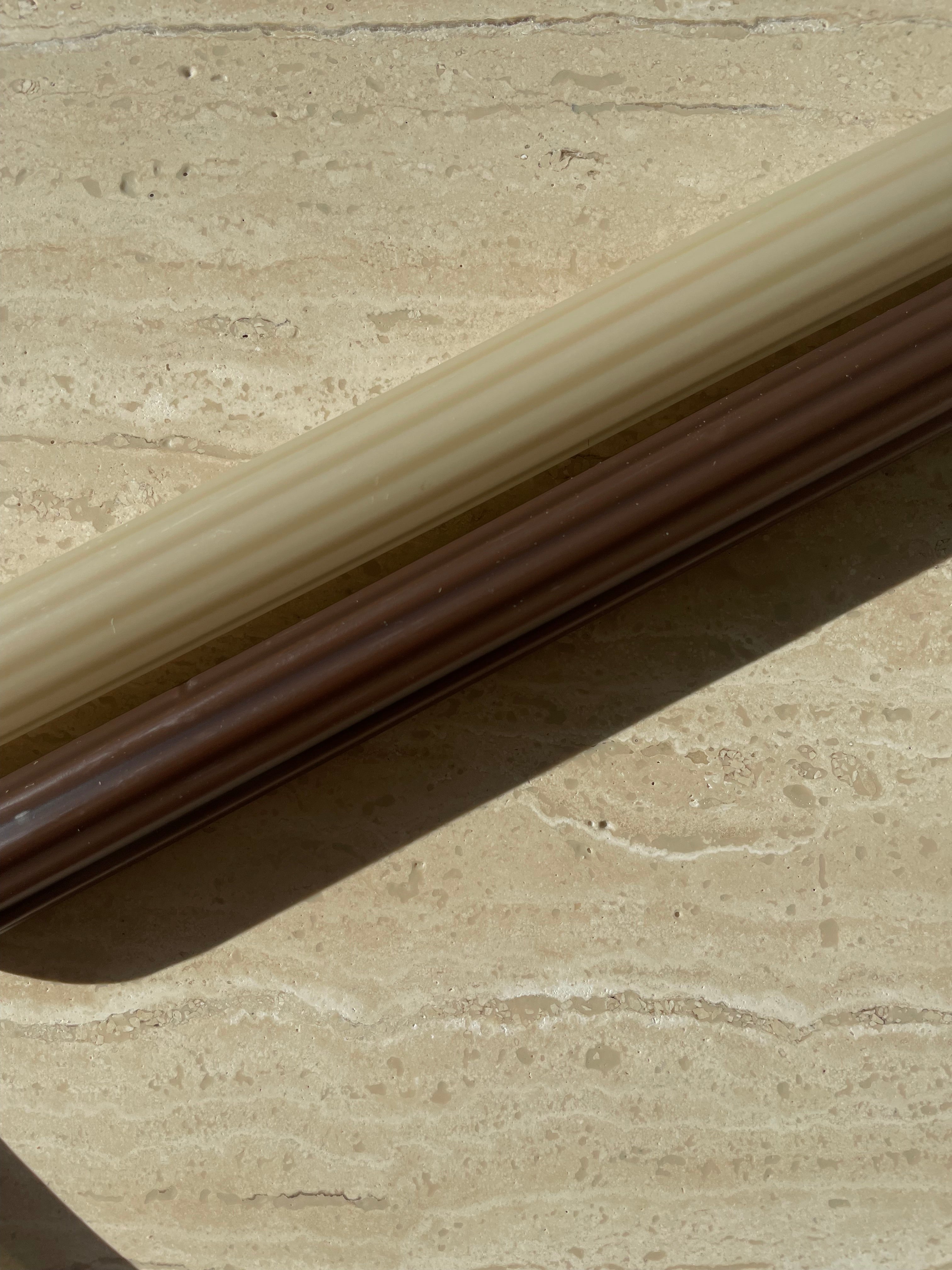 Dinner candle 2.1 cm grooved - Pistachio