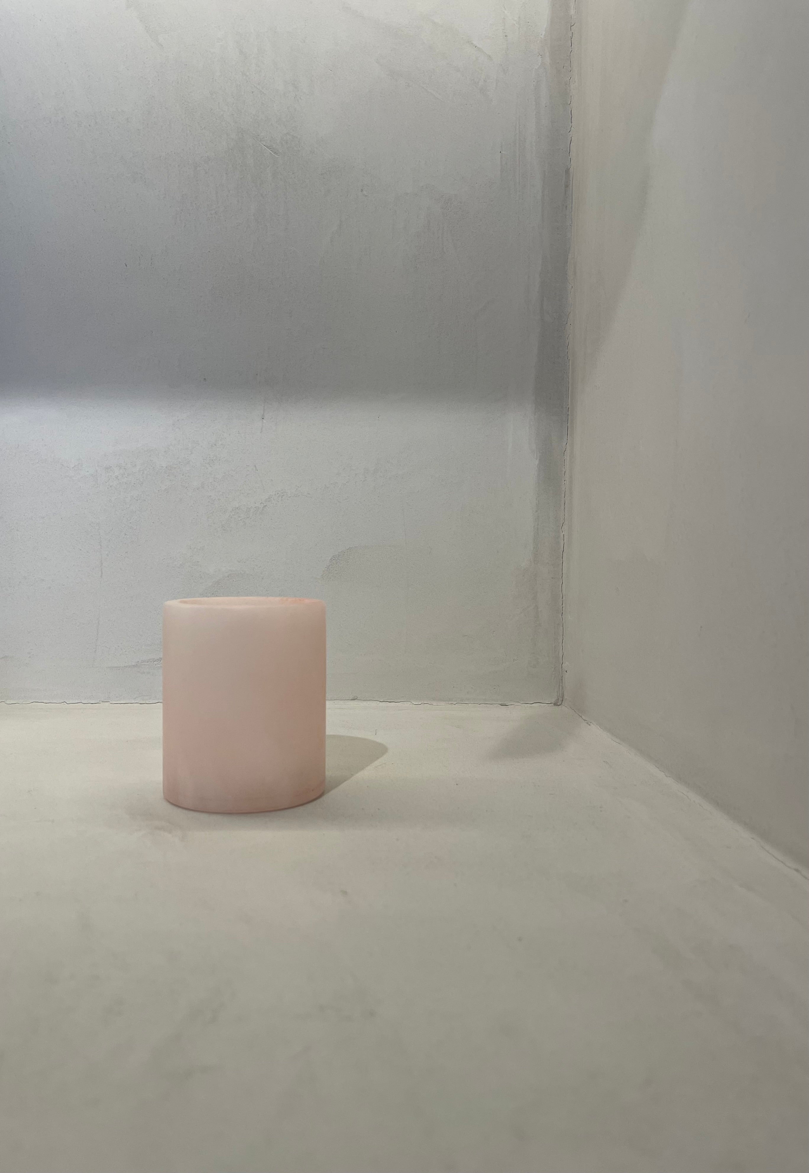 Candle holder alabaster pink S