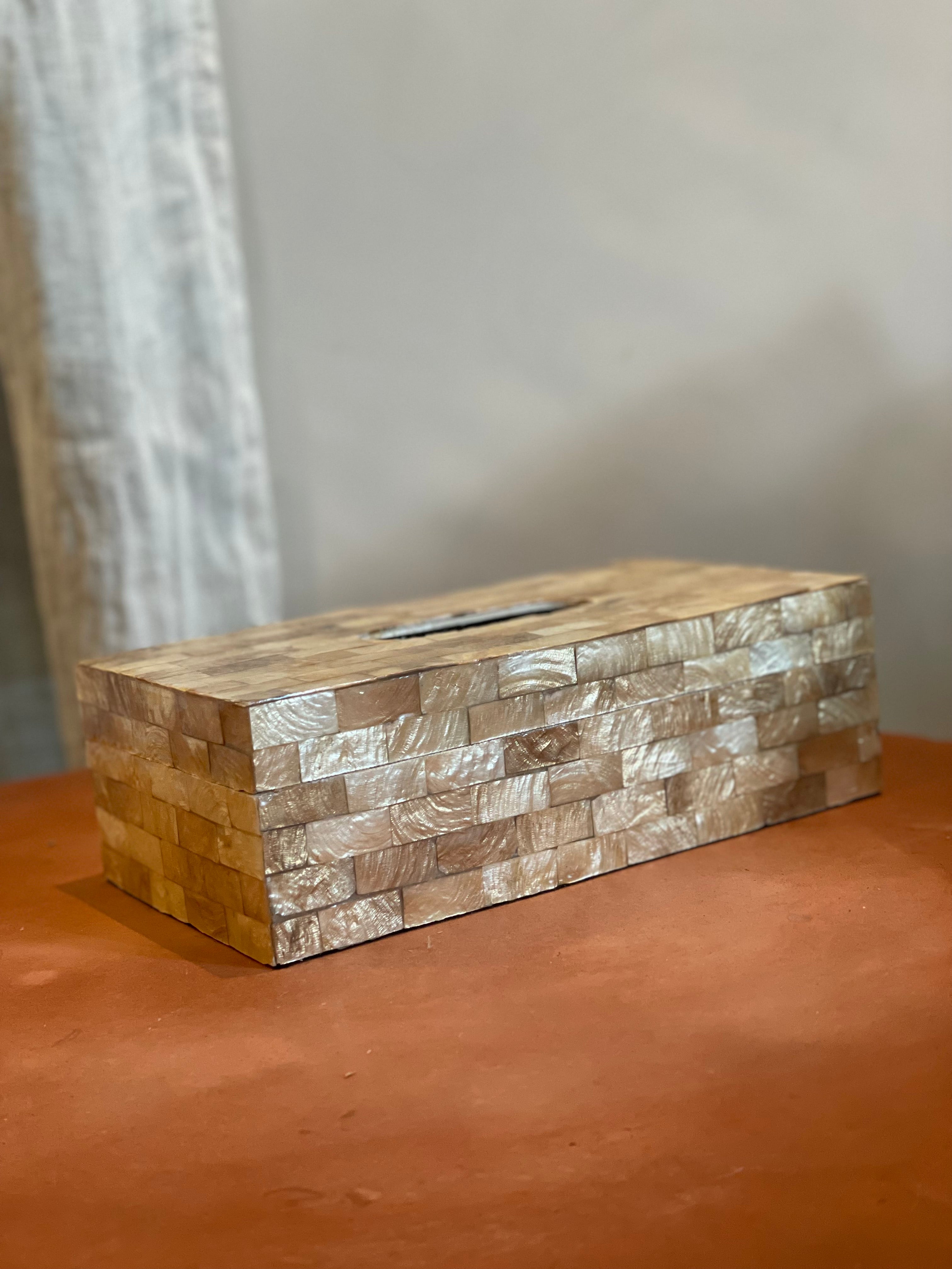 Tissue box mother of pearl 3