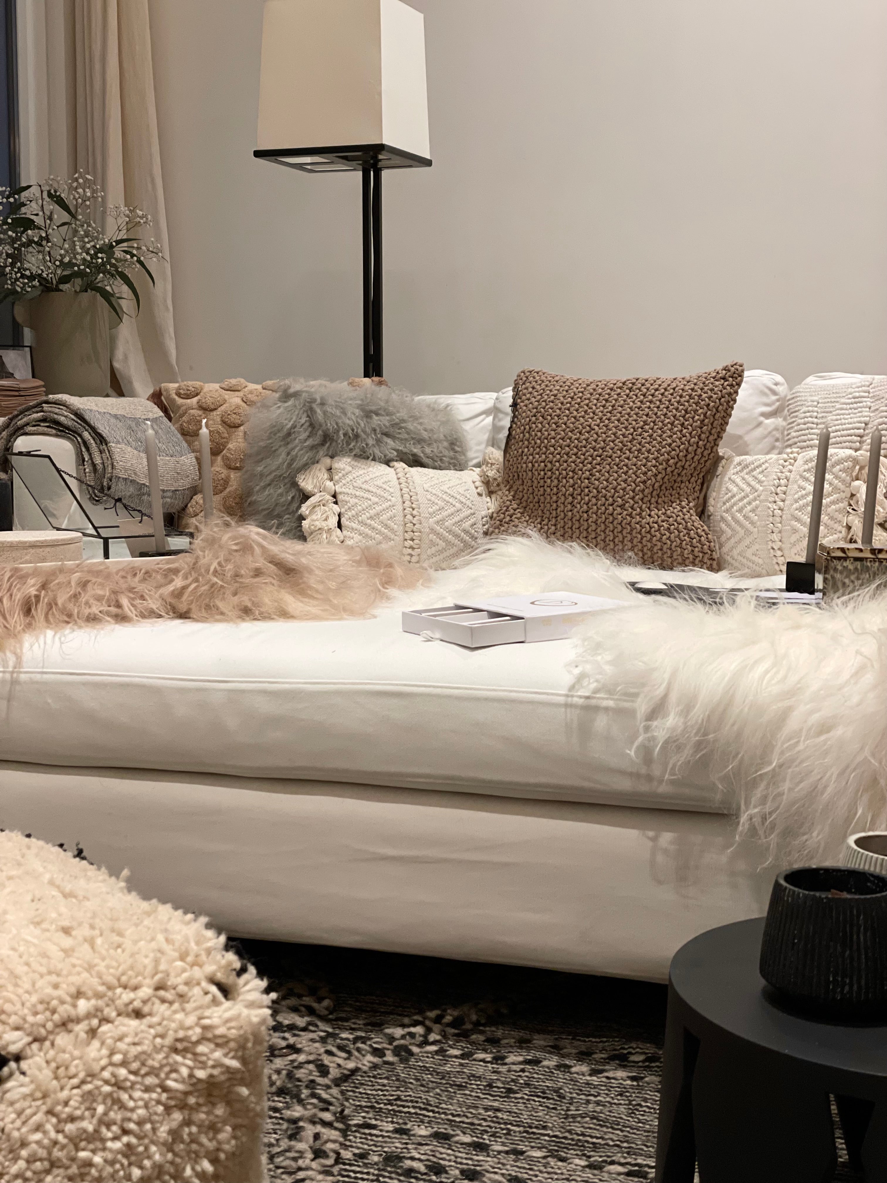 Coussin en corde noisette