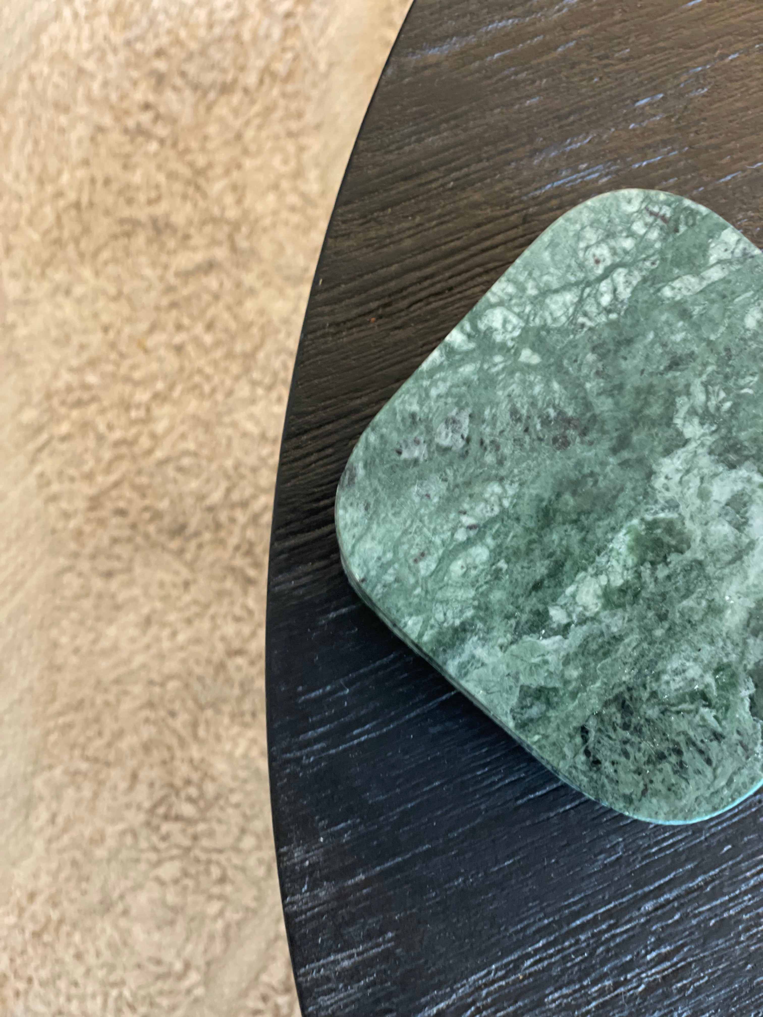 Sous-verres en marbre vert - lot de 4