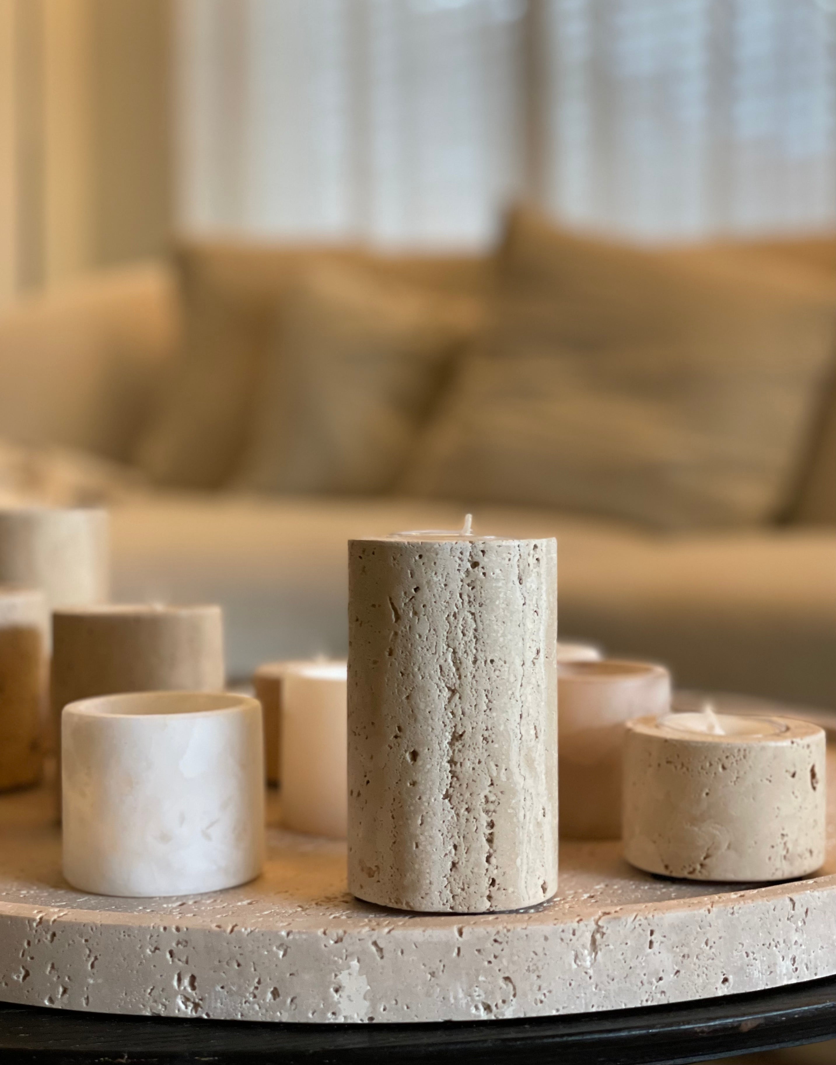 Tray travertine D 45 cm