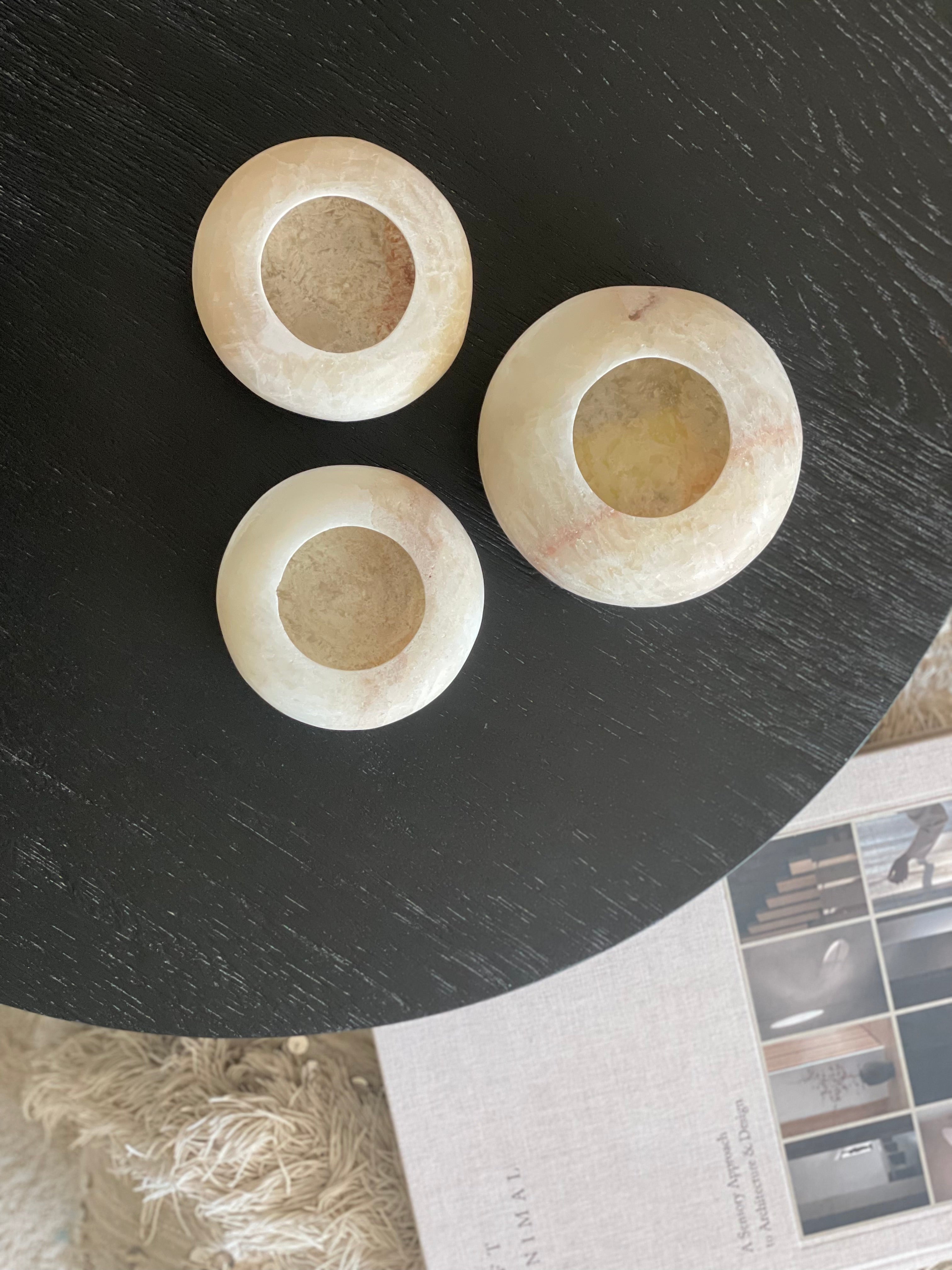 Set Egyptische albast N°9 - set van 3 - halo vorm