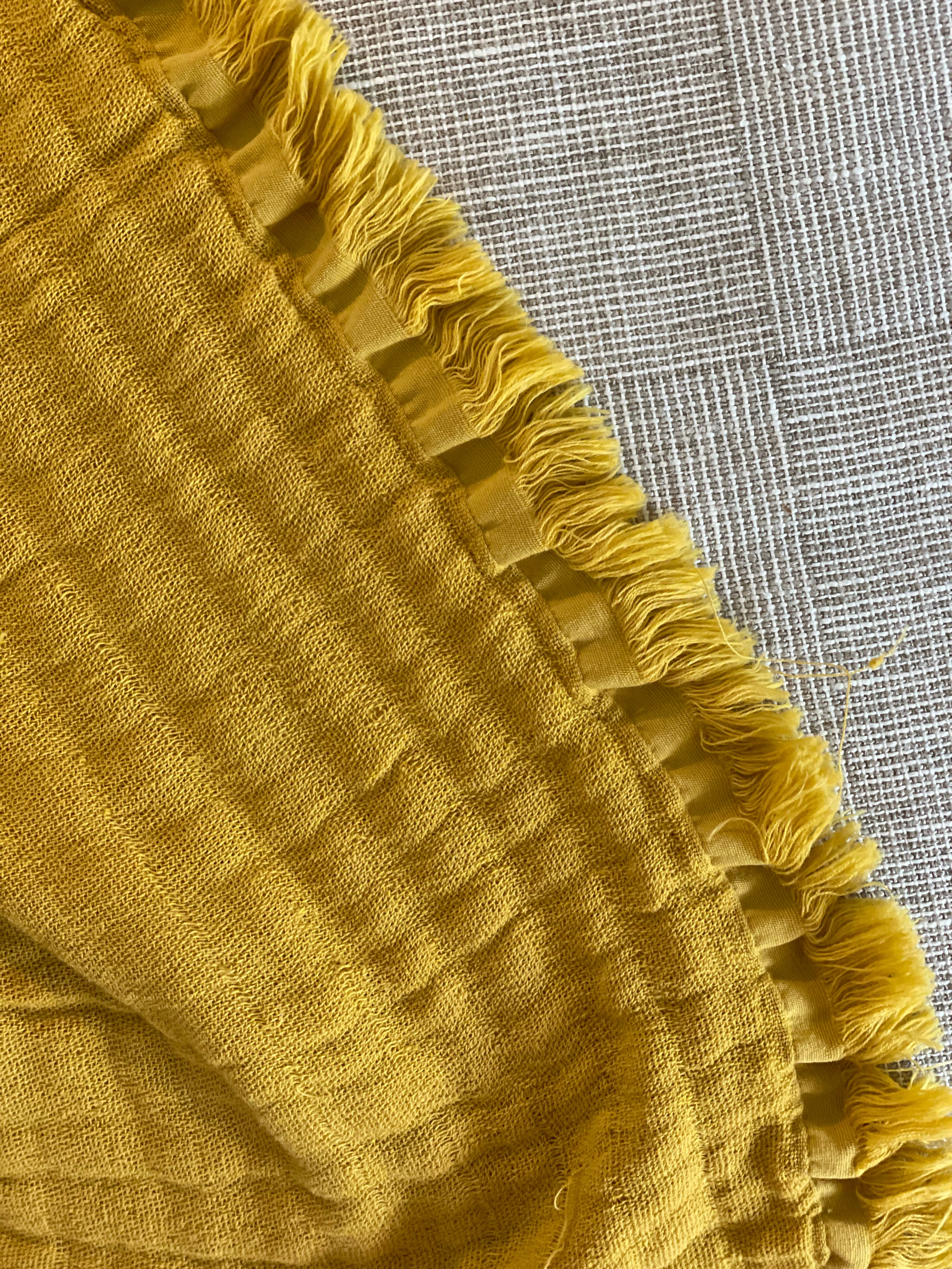 Plaid mousseline katoen oker