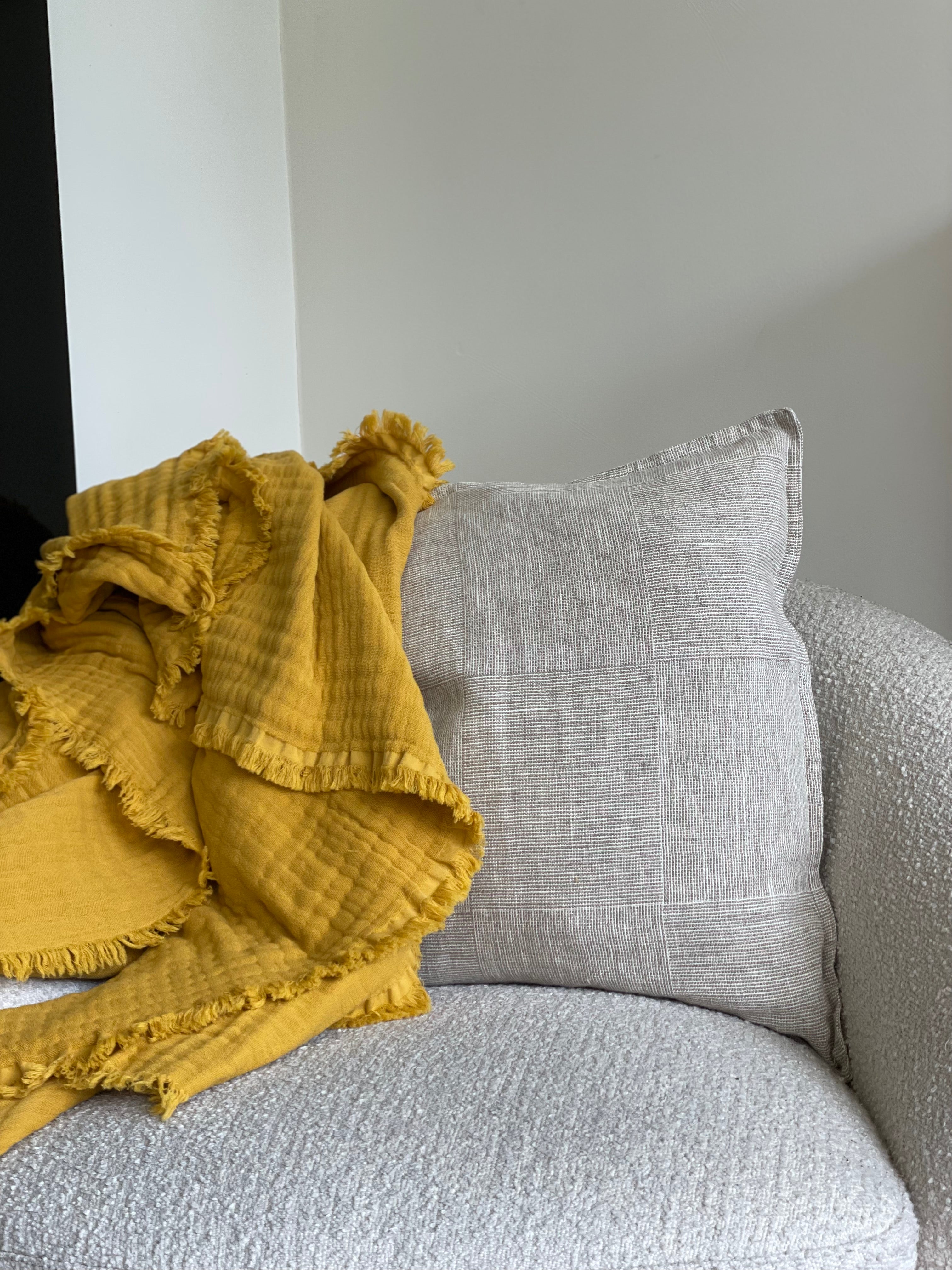Plaid mousseline katoen oker