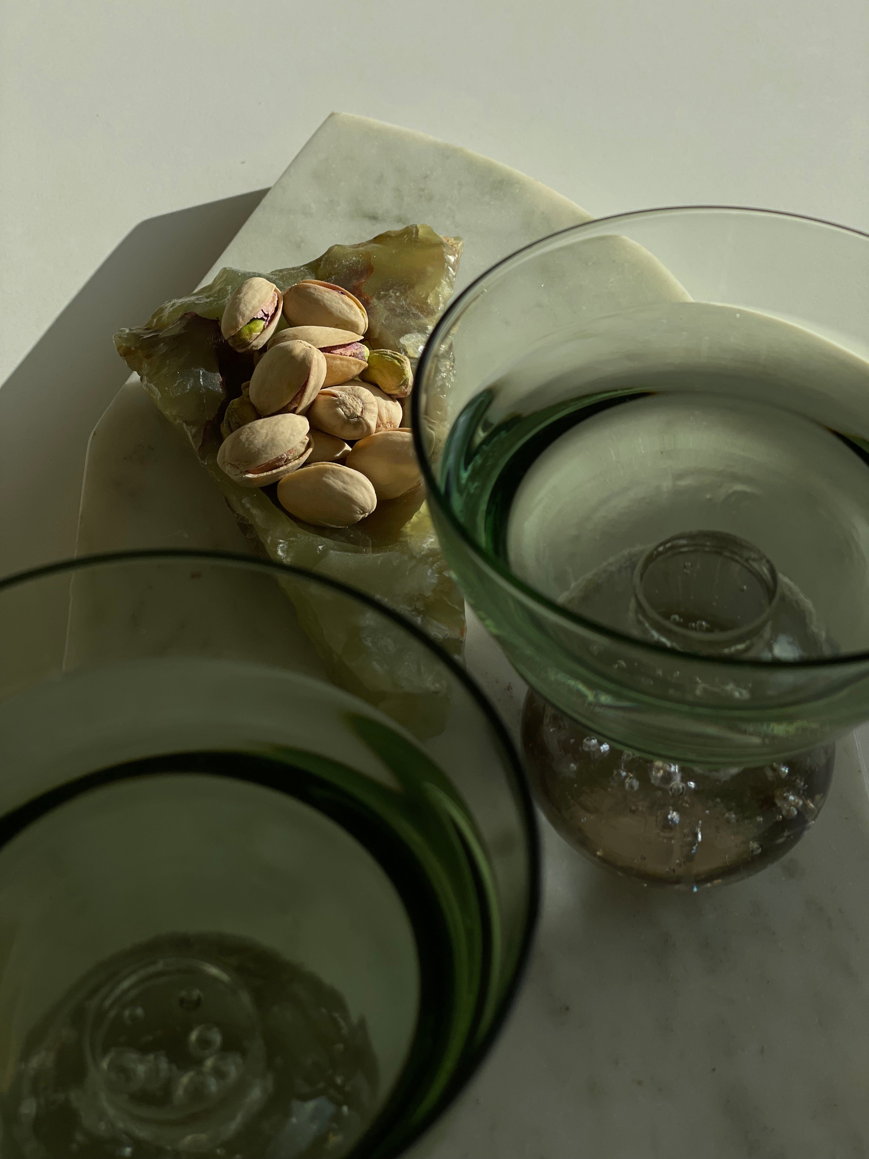 Lot de 6 verres à pied - Eternal Snow - Vert