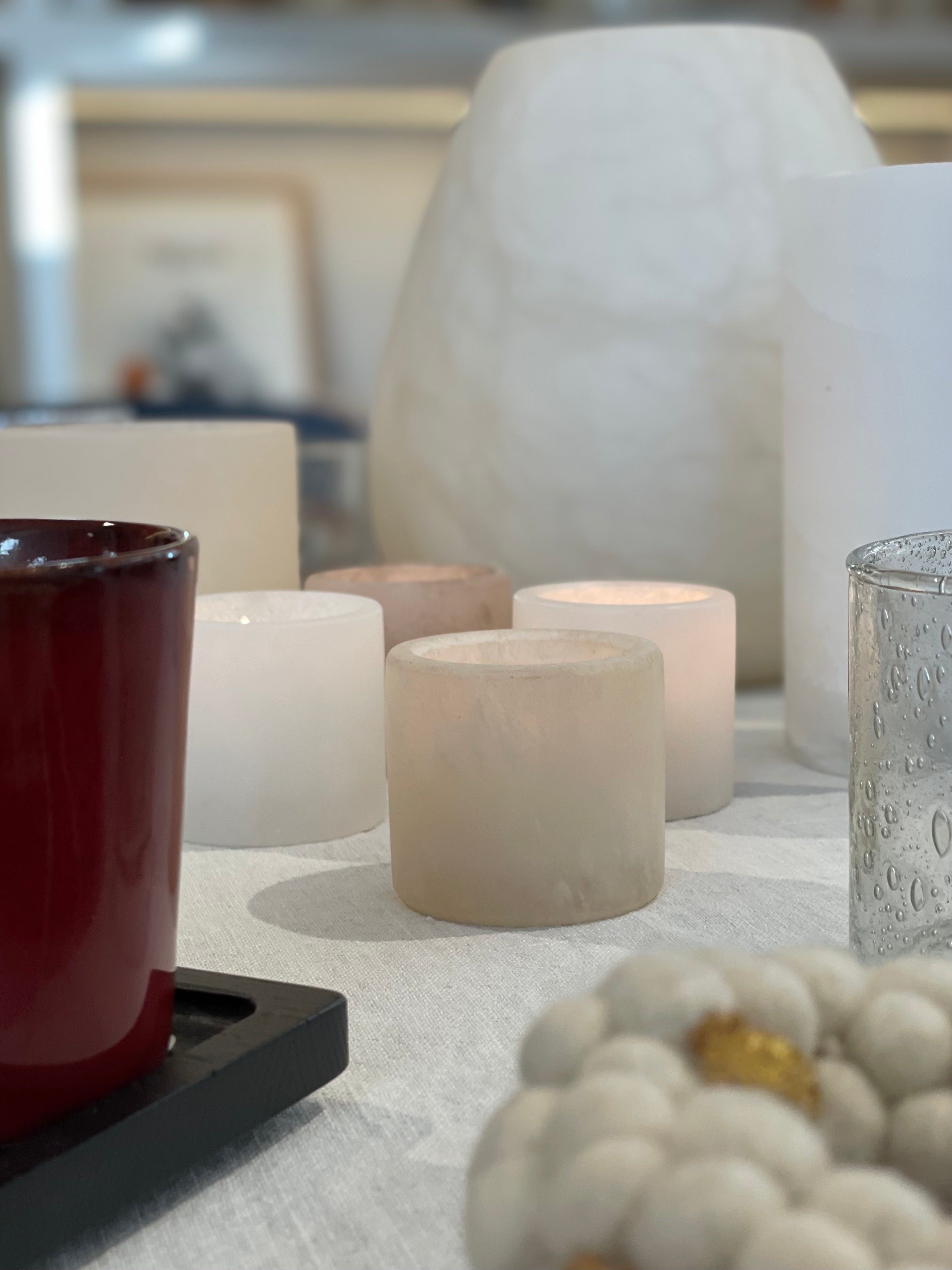Candle holder alabaster tierra XS