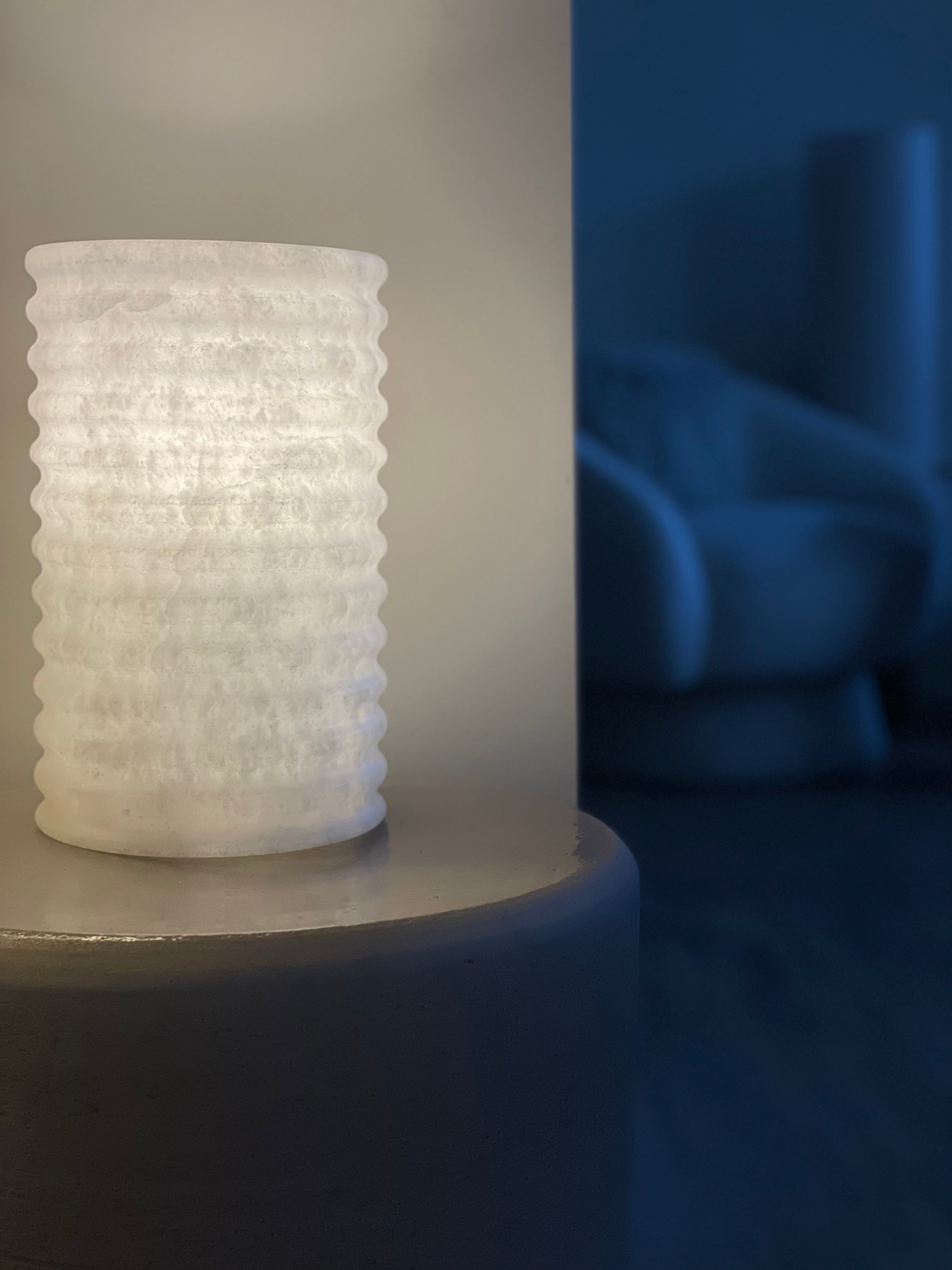 Lampe en albâtre rechargeable