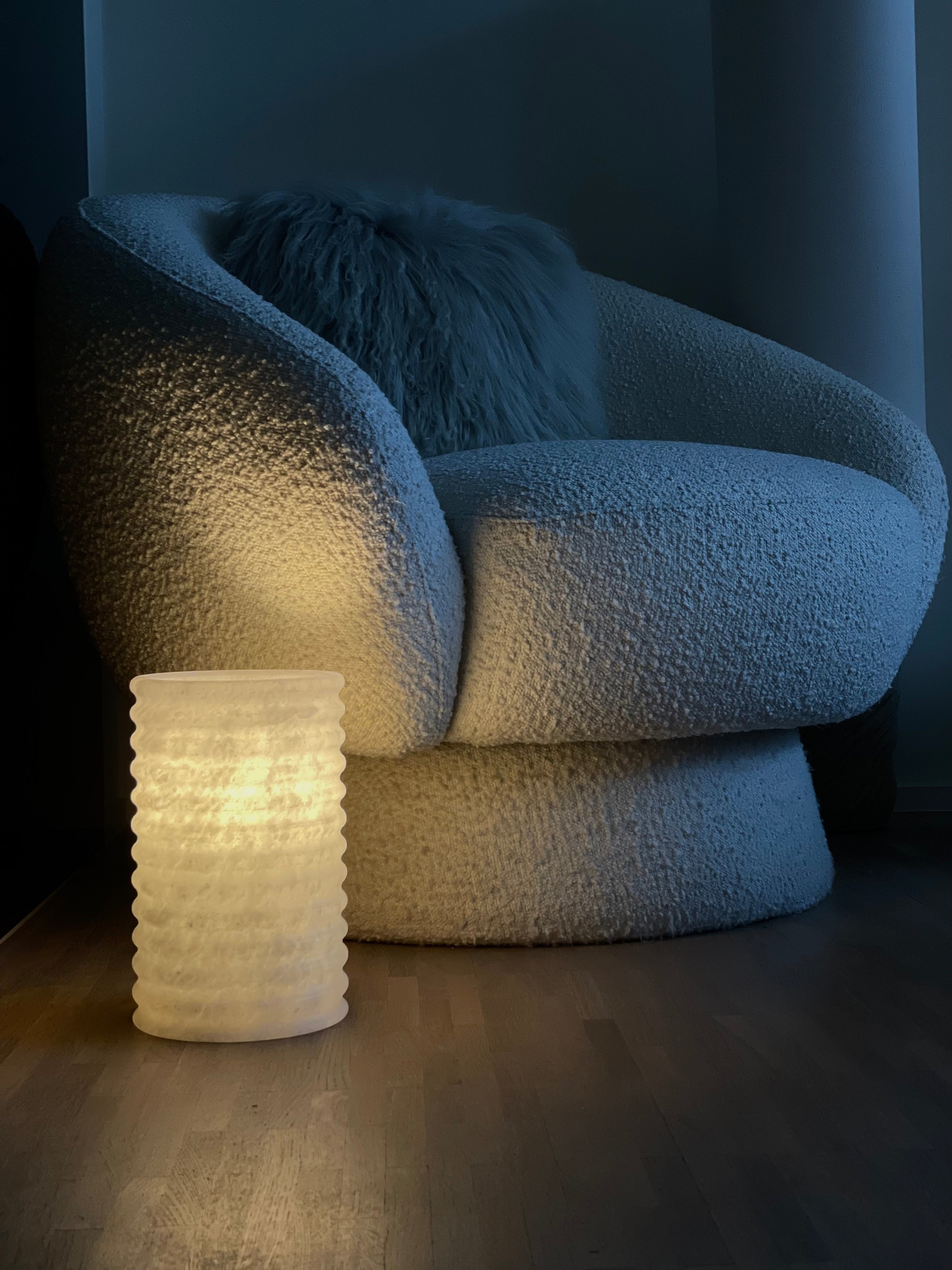 Lampe en albâtre rechargeable