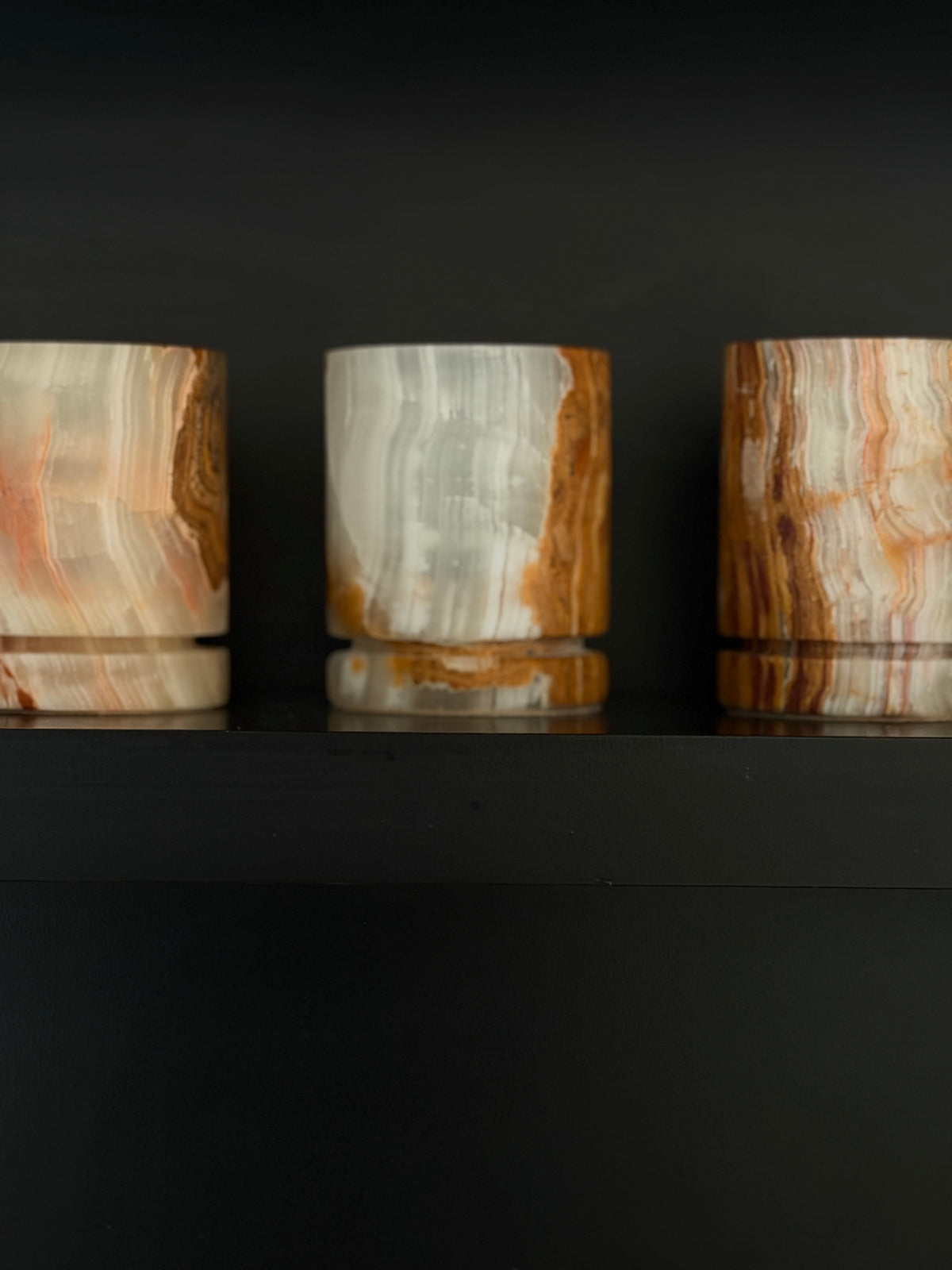 Kaarshouder bruine onyx S