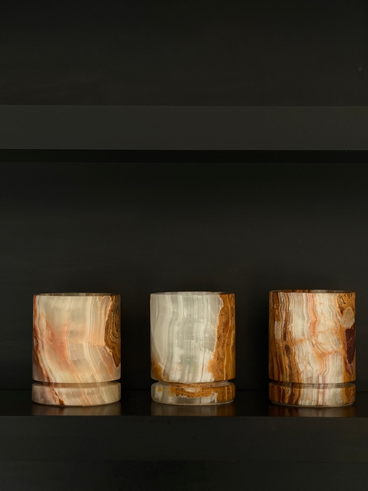 Kaarshouder bruine onyx S