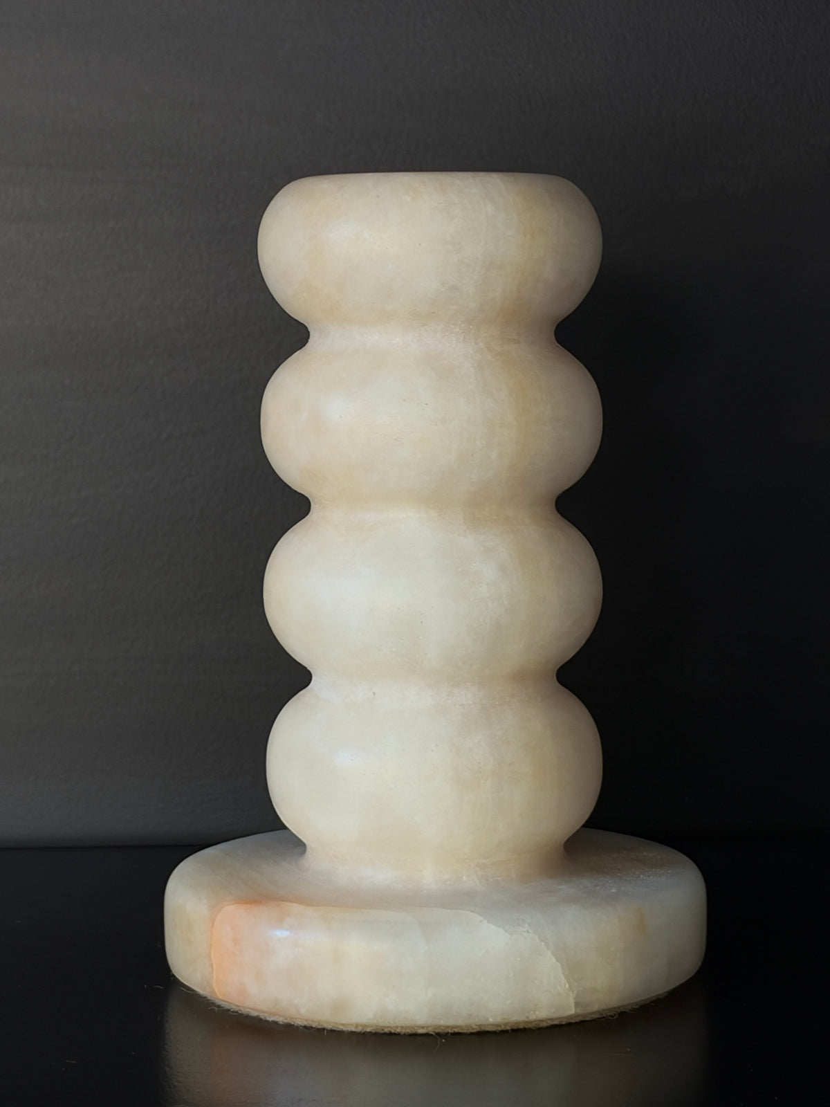 Kandelaar onyx karamel L