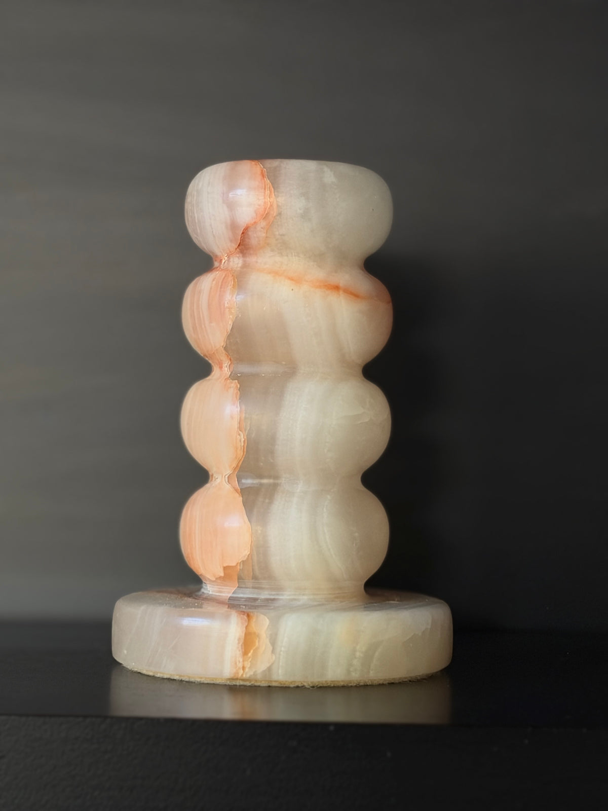 Kandelaar onyx karamel L