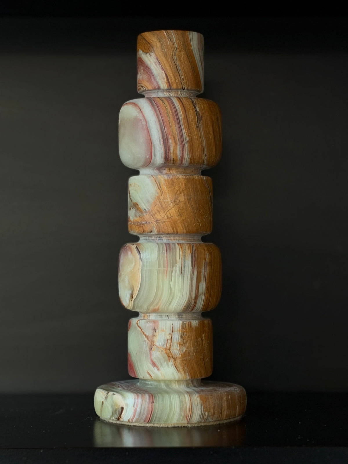 Kandelaar onyx groen-bruin XL