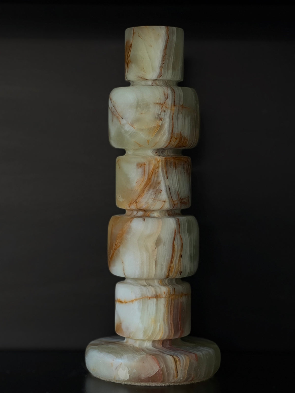 Kandelaar onyx groen-bruin XL