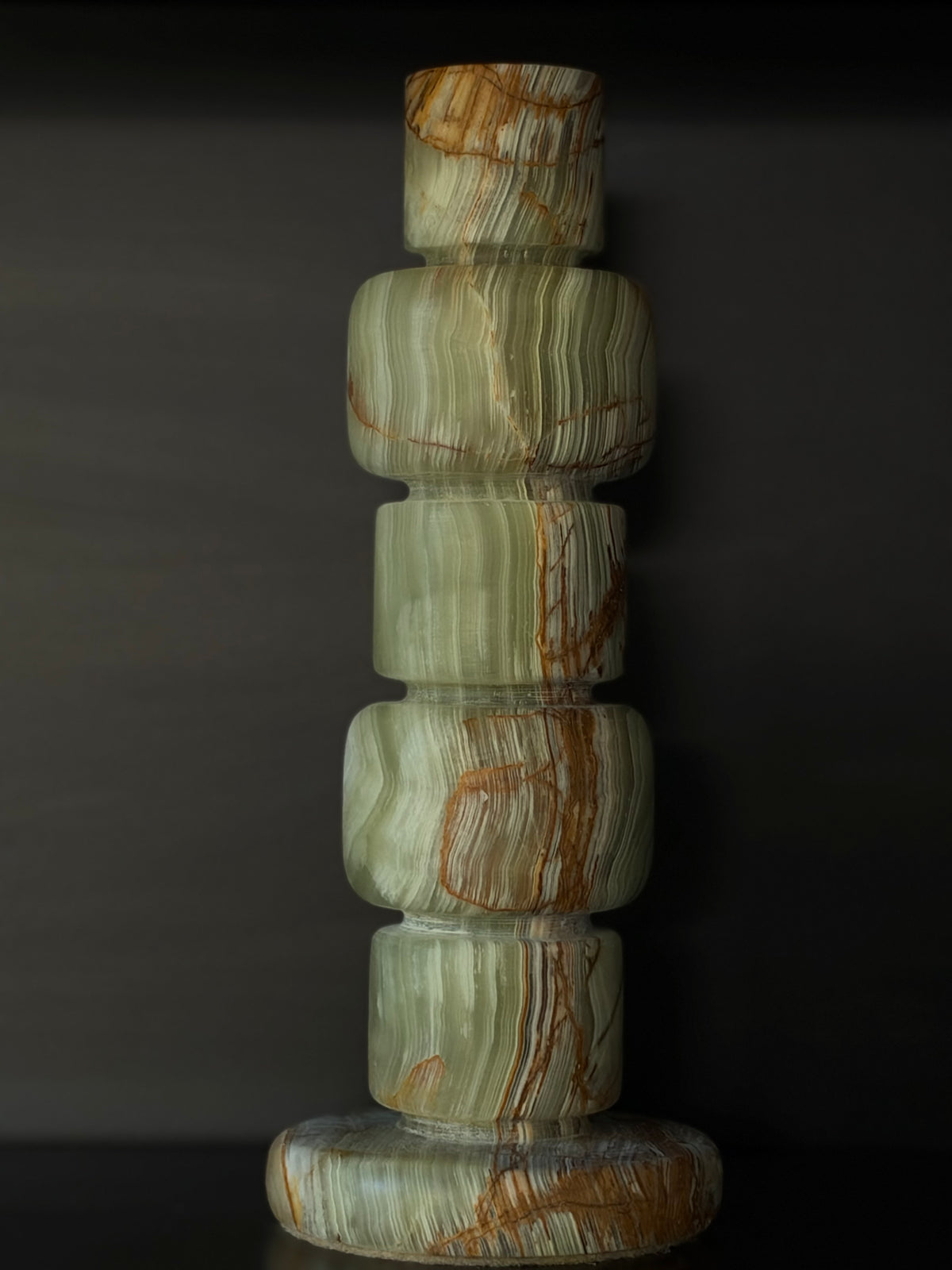 Kandelaar onyx groen-bruin XL