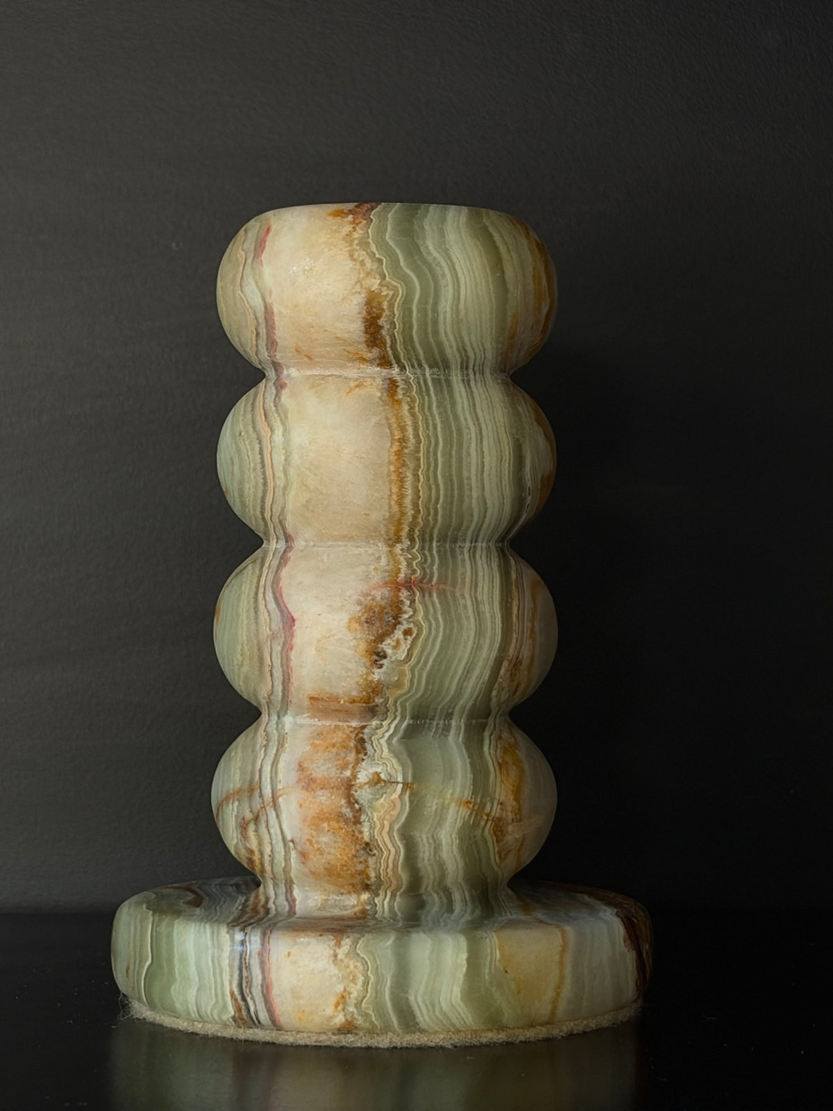 Kandelaar onyx groen-bruin L