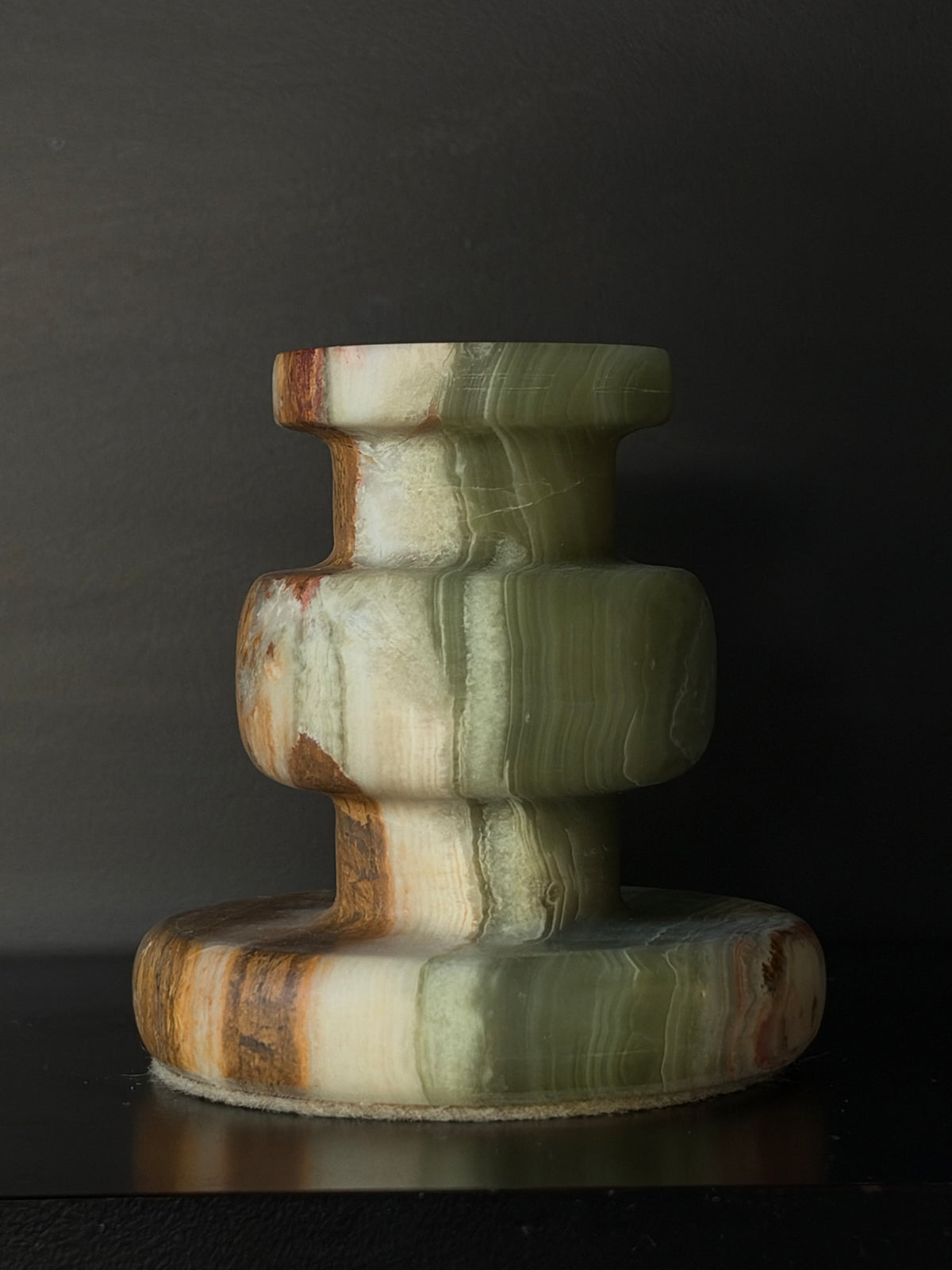 Bougeoir onyx vert M