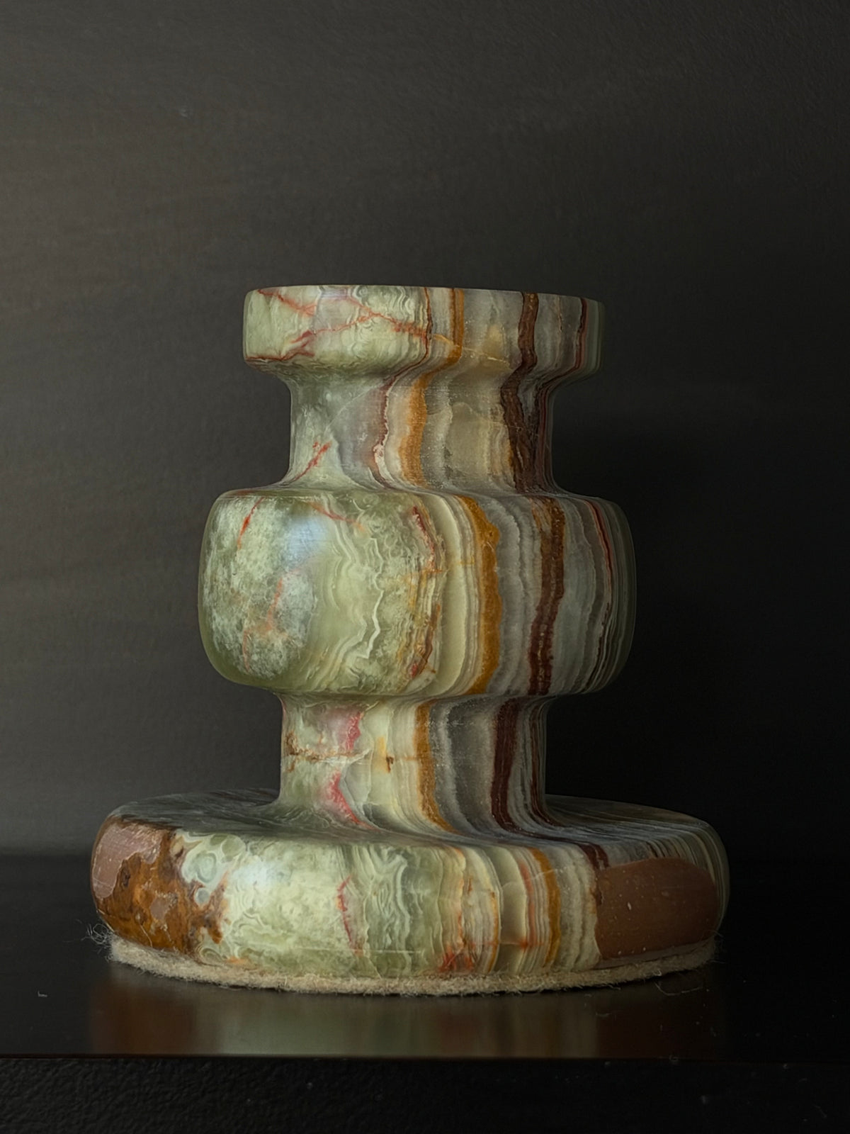 Bougeoir onyx vert M