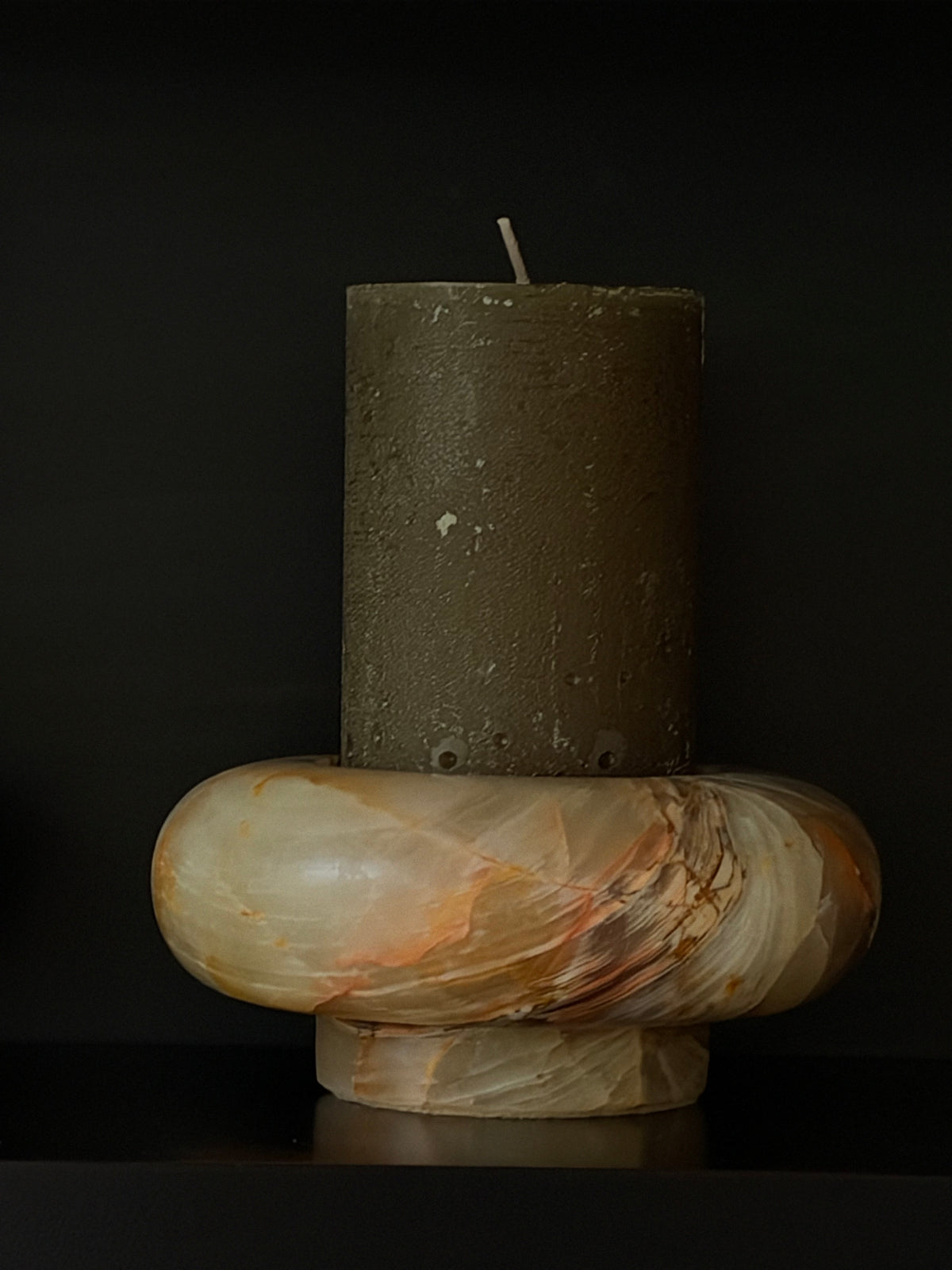 Kaarshouder donut onyx groen-bruin