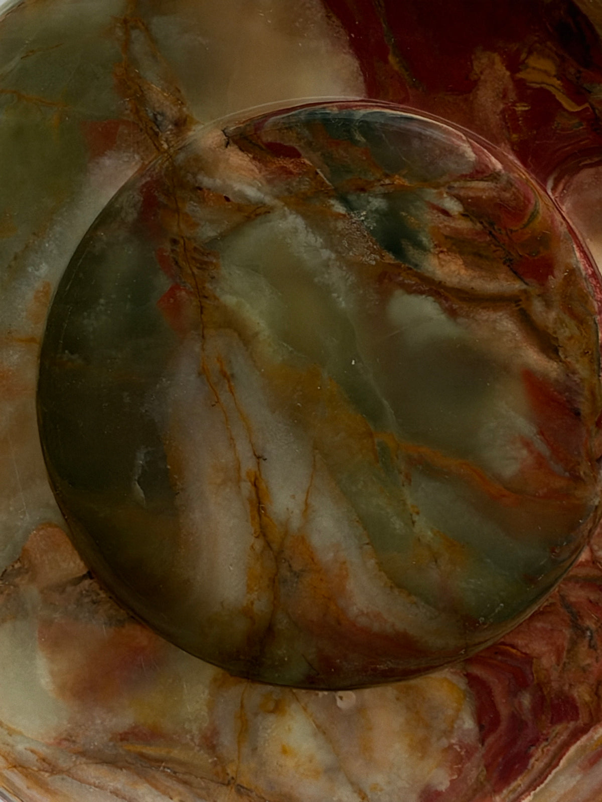 Kaarshouder donut onyx groen-bruin