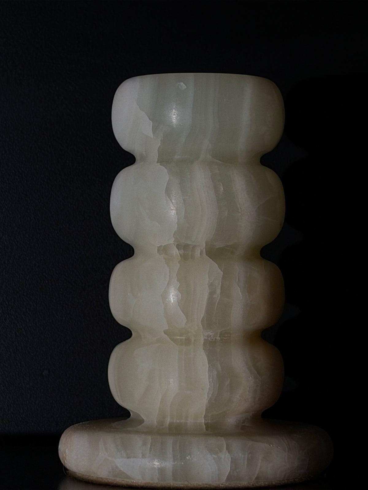 Candlestick onyx light green L
