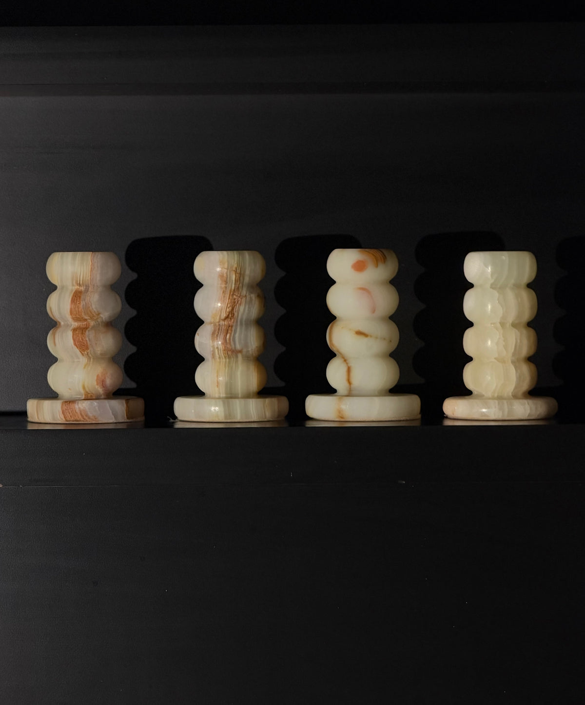 Candlestick onyx light green L