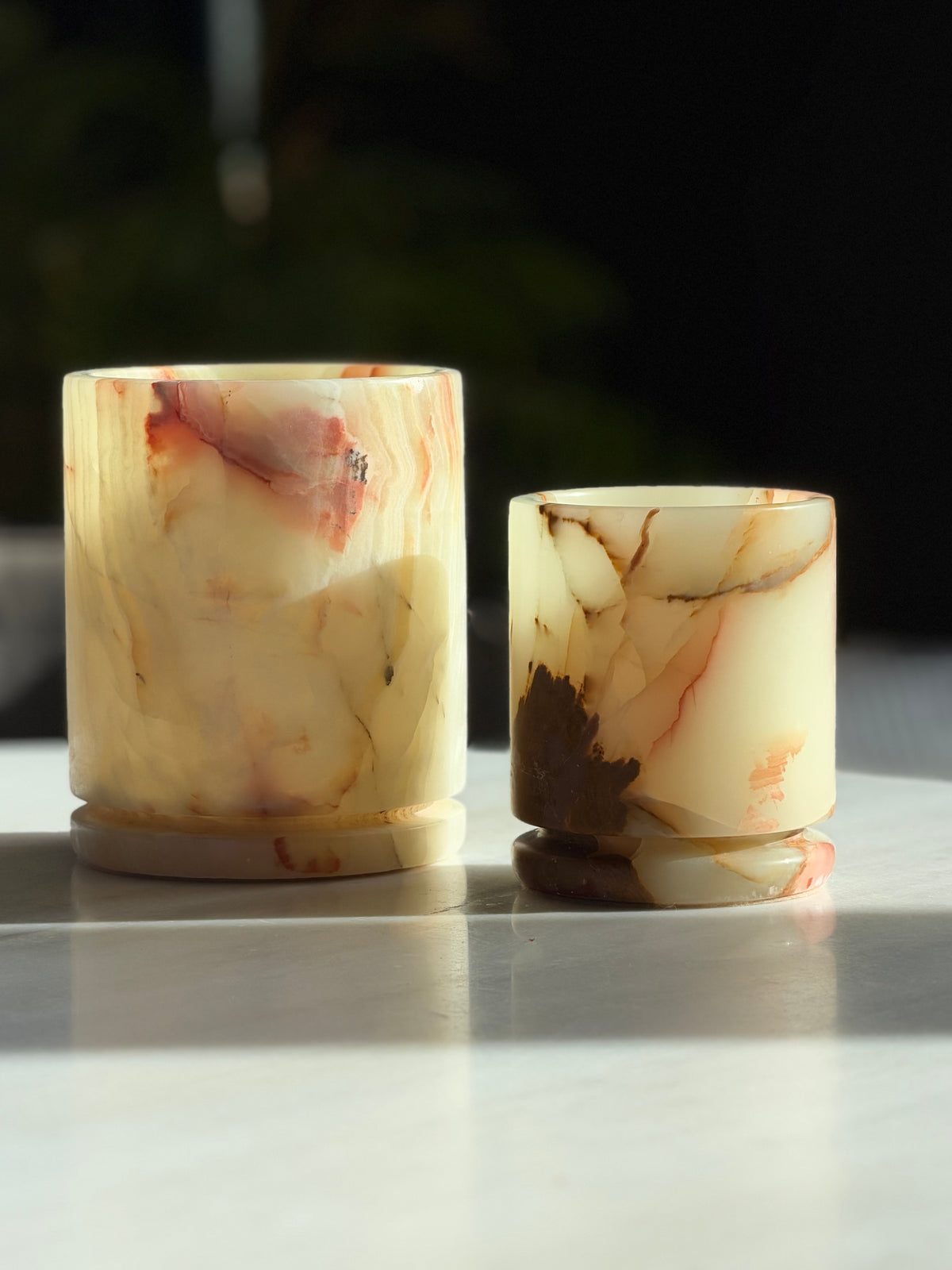 Kaarshouder lichtgroene onyx L