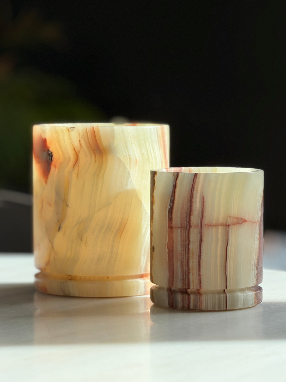 Kaarshouder lichtgroene onyx L