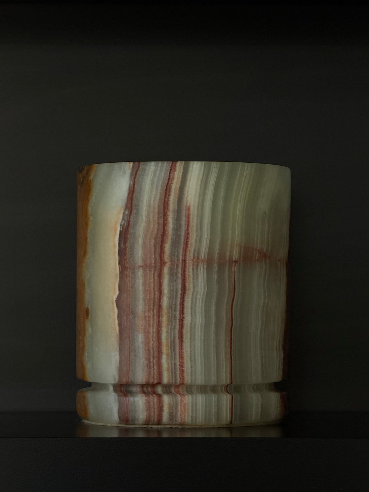 Candle holder light green onyx M
