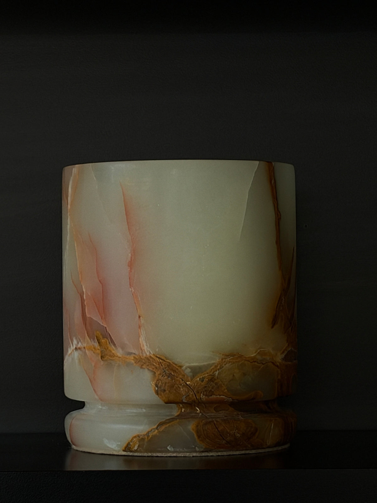 Candle holder light green onyx M