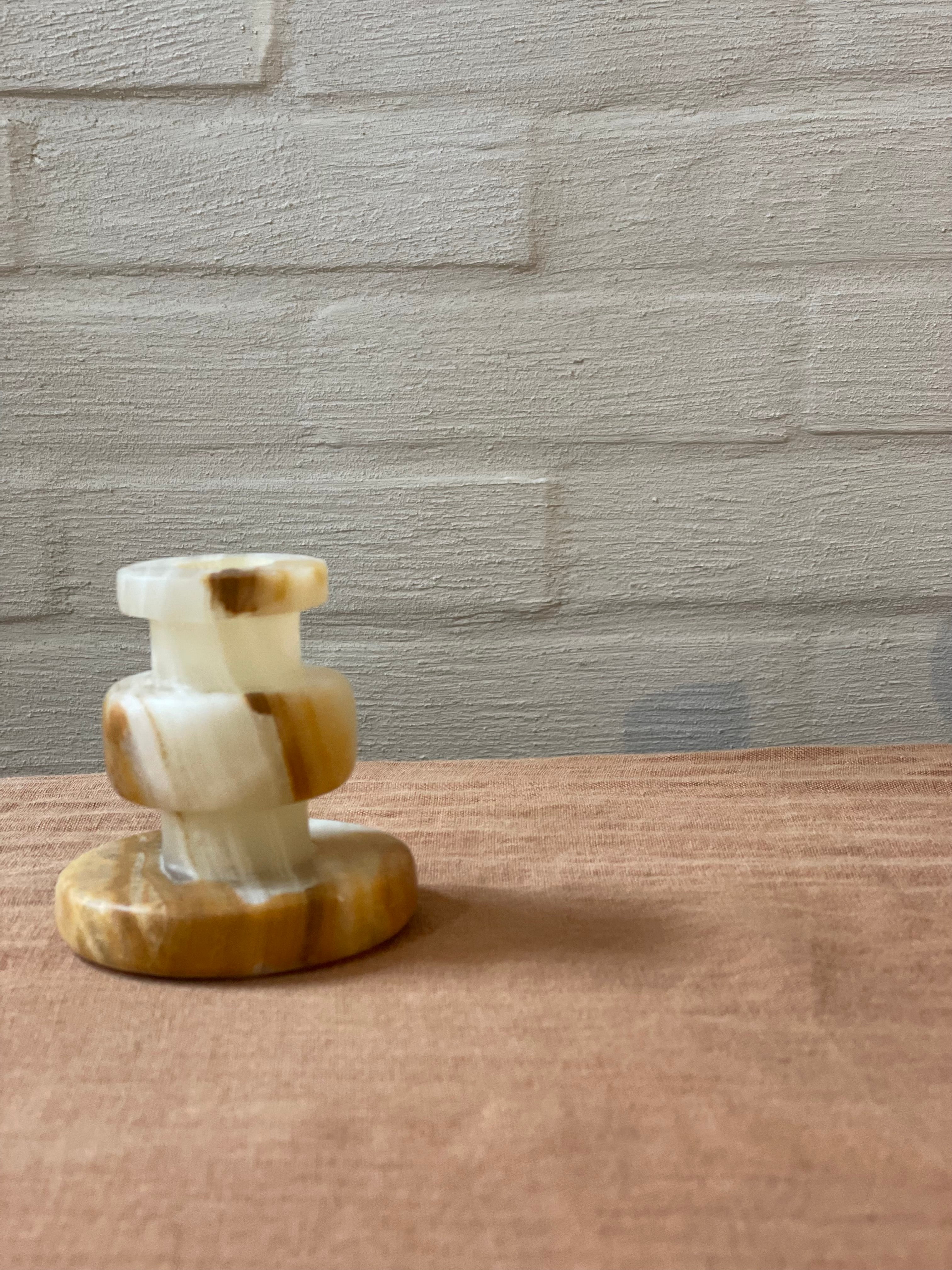 Kandelaar onyx karamel M