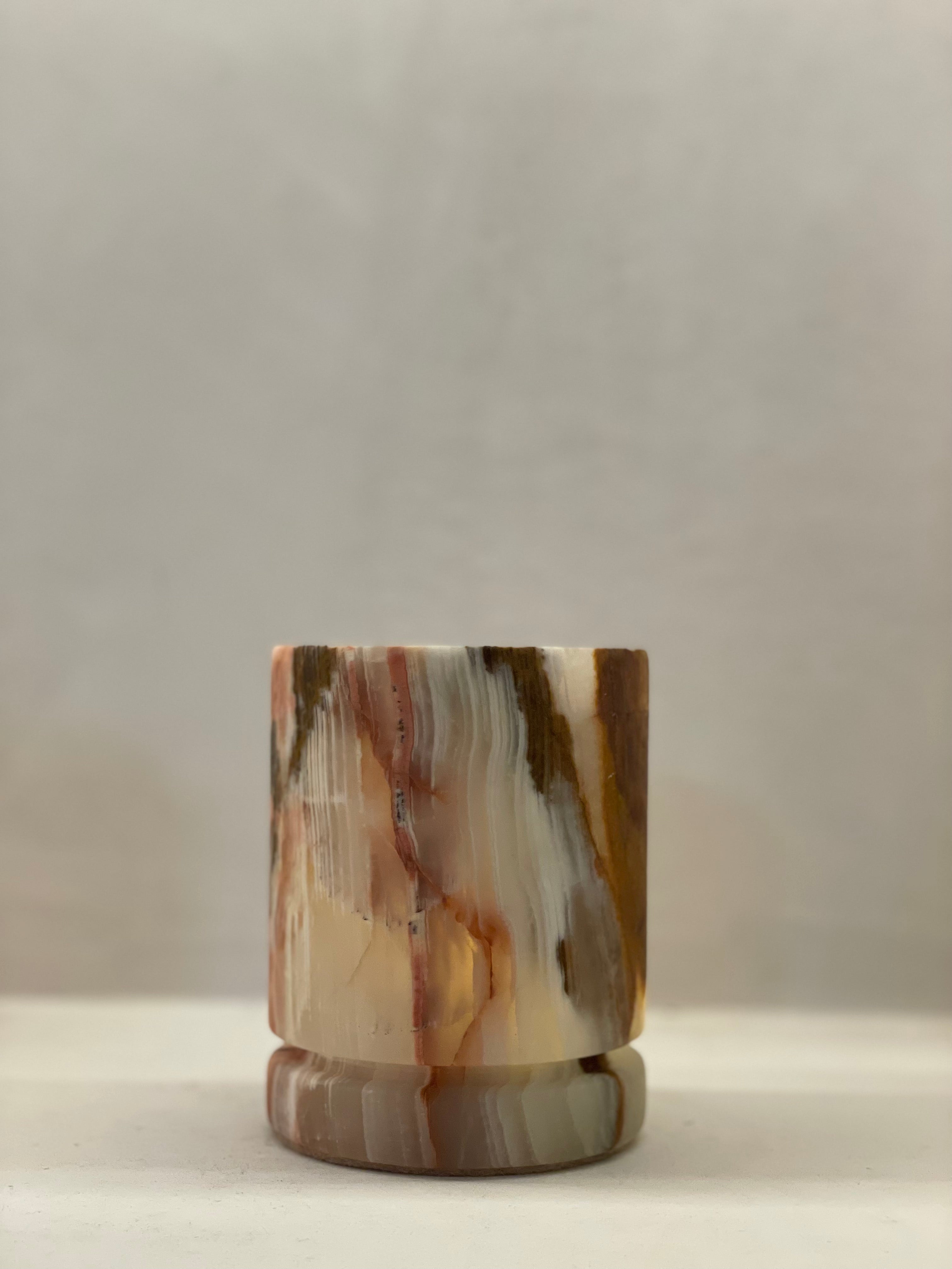 Kaarshouder bruin onyx S