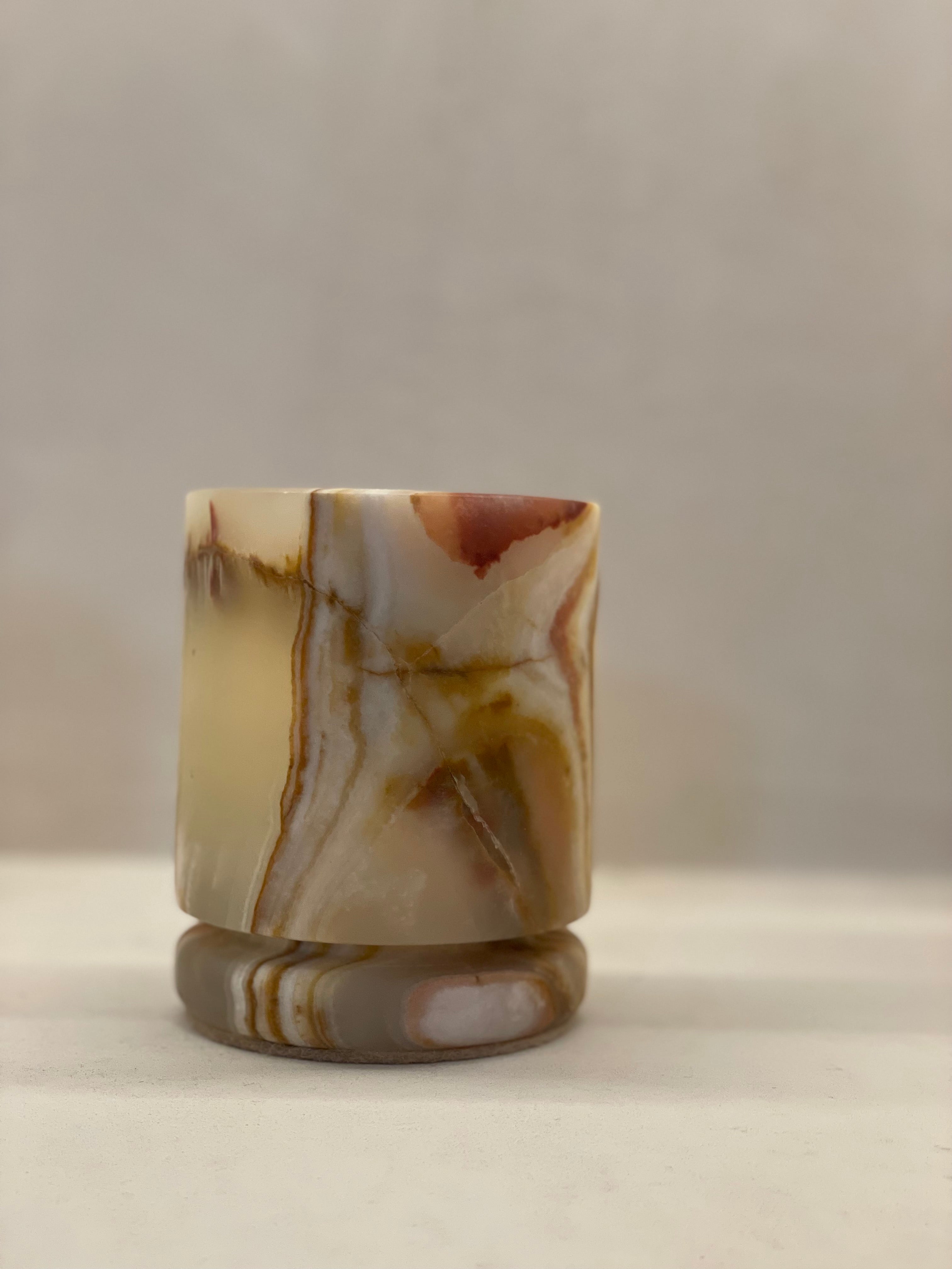 Kaarshouder bruin onyx S
